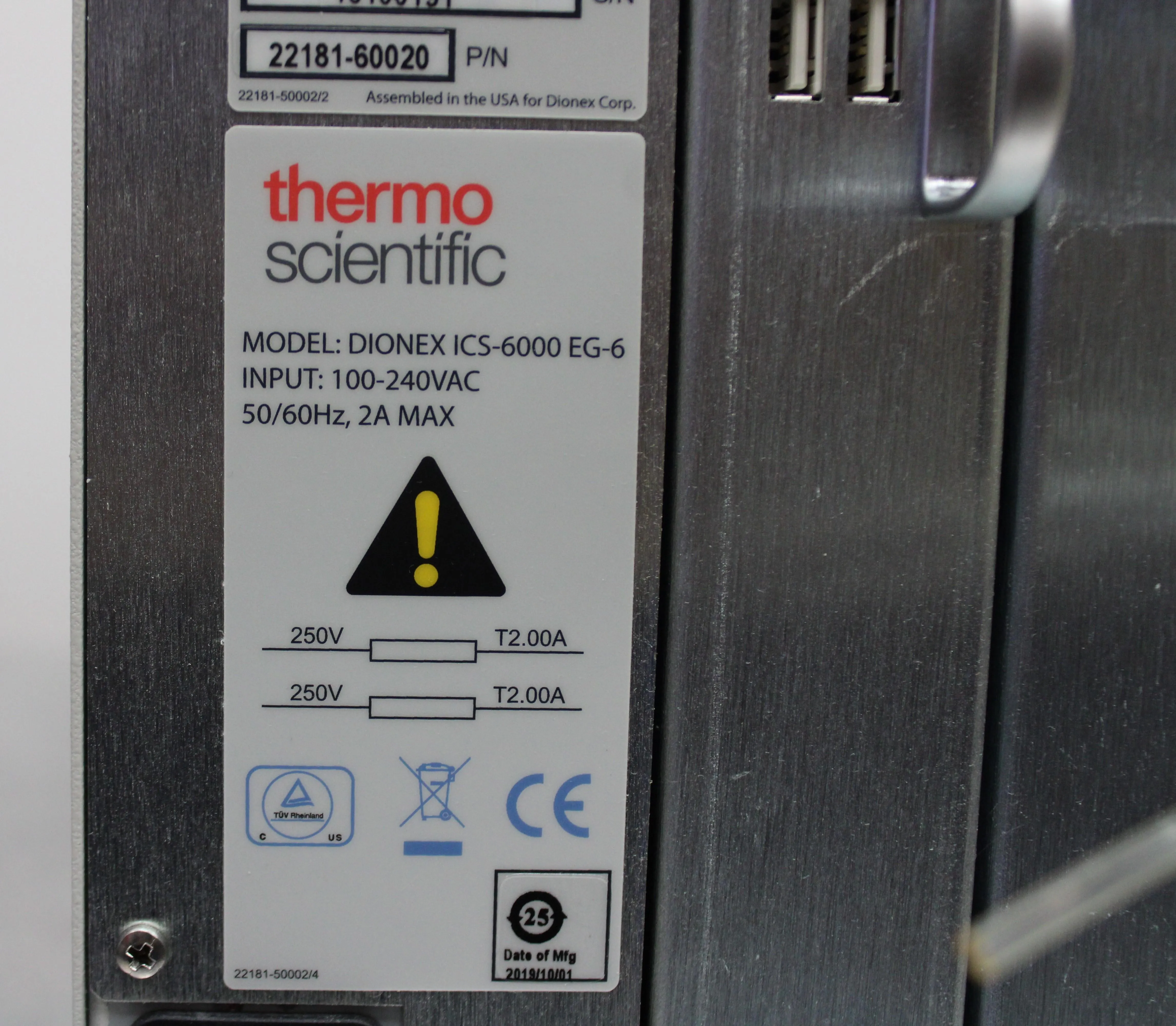 Thermo Scientific Dionex ICS-6000 EG-6 Eluent Generator