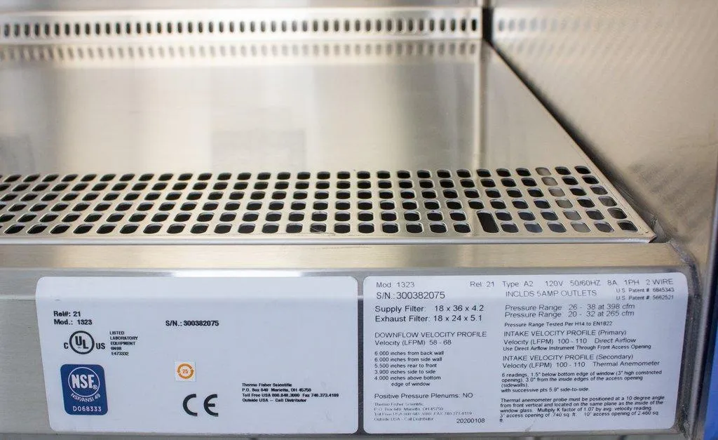 Thermo Scientific 1300 Series Class II, Type A2 Biological Safety Cabinet Model 1323