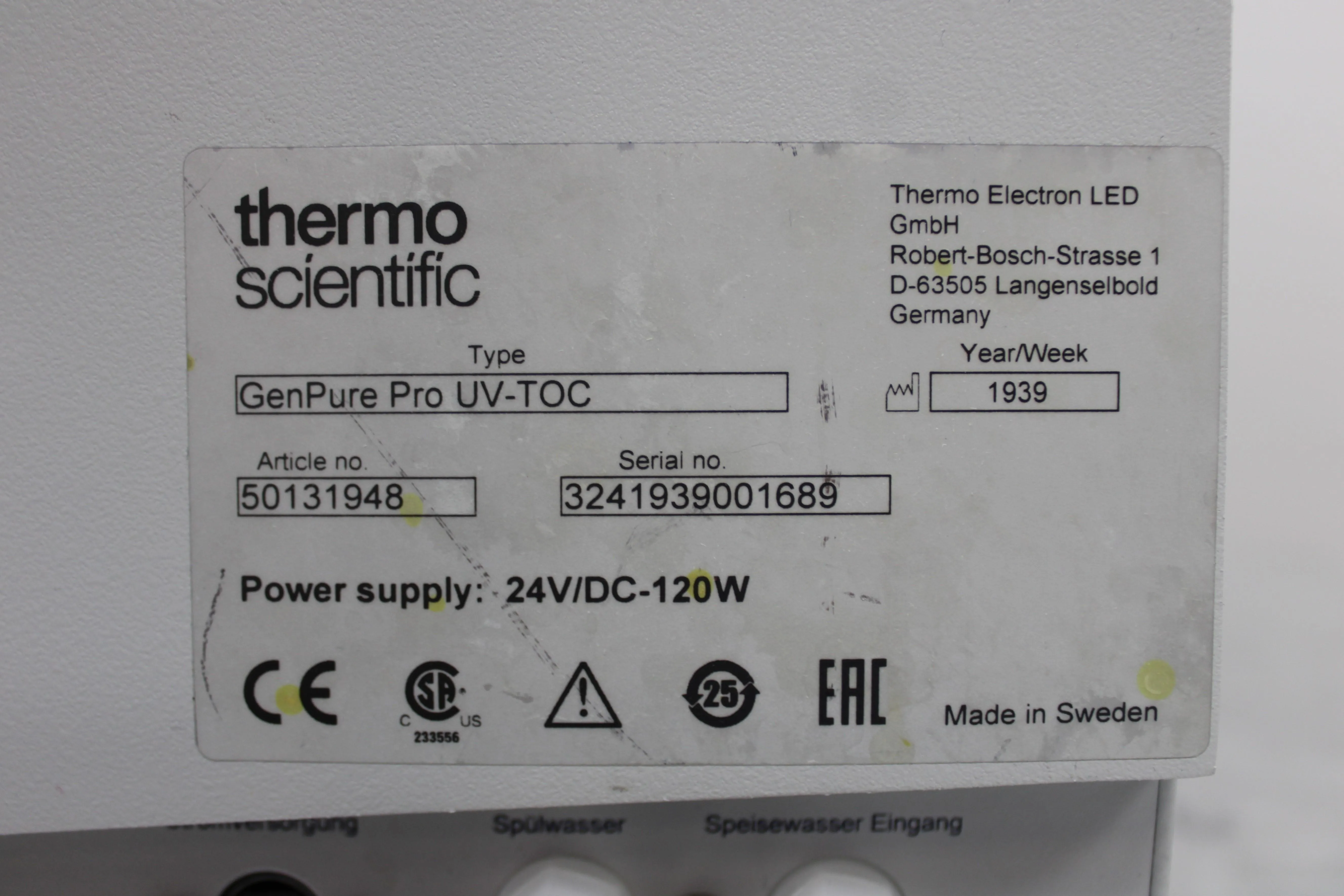 Thermo Scientific Barnstead GenPure Pro Water Purification System