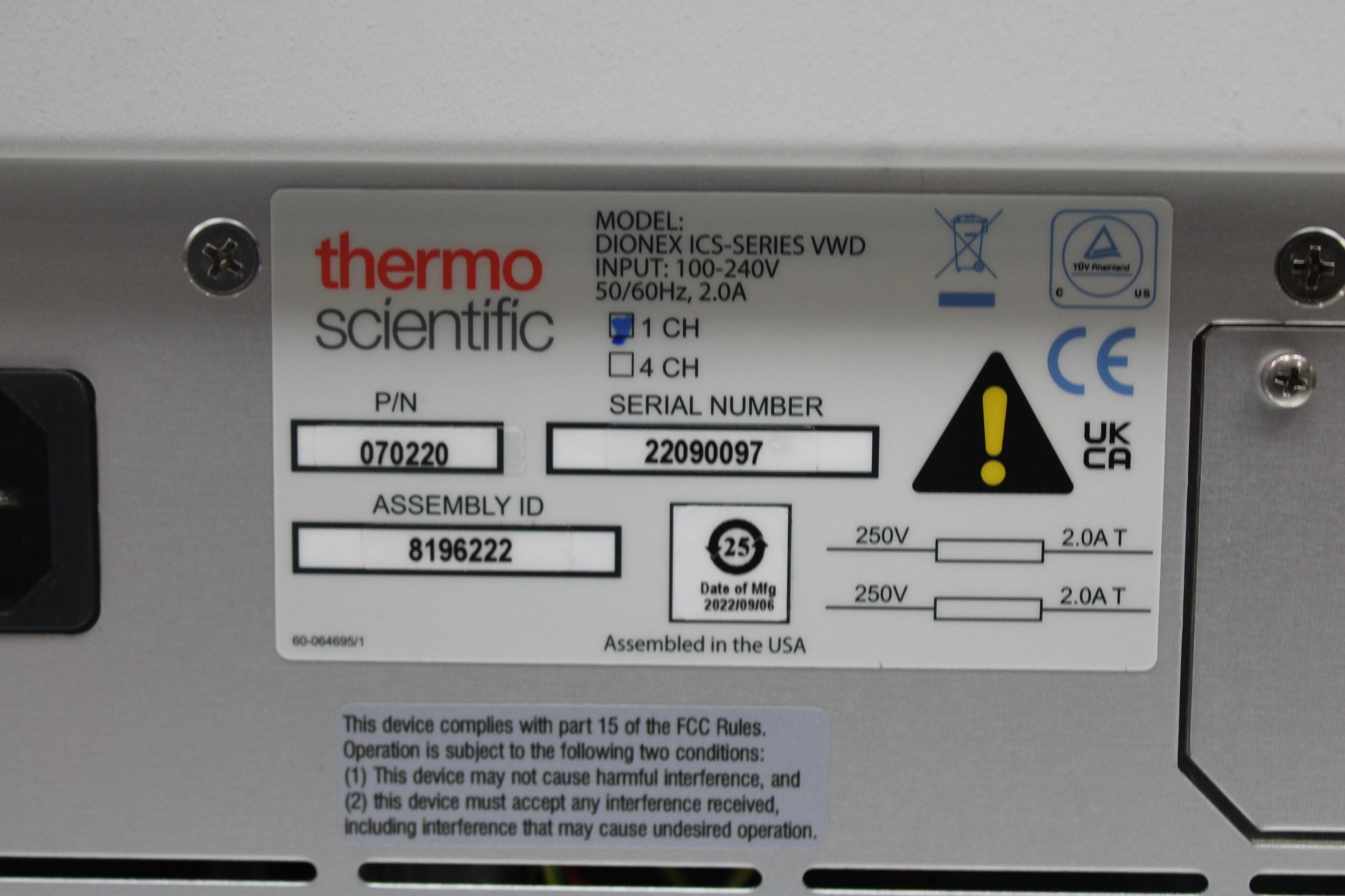 Thermo Scientific Dionex ICS-Series VWD Accessory