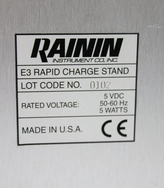 Rainin E3 Rapid Charge Stand & qty-3 EDP3-Plus Digital Pipettes - Pipettor