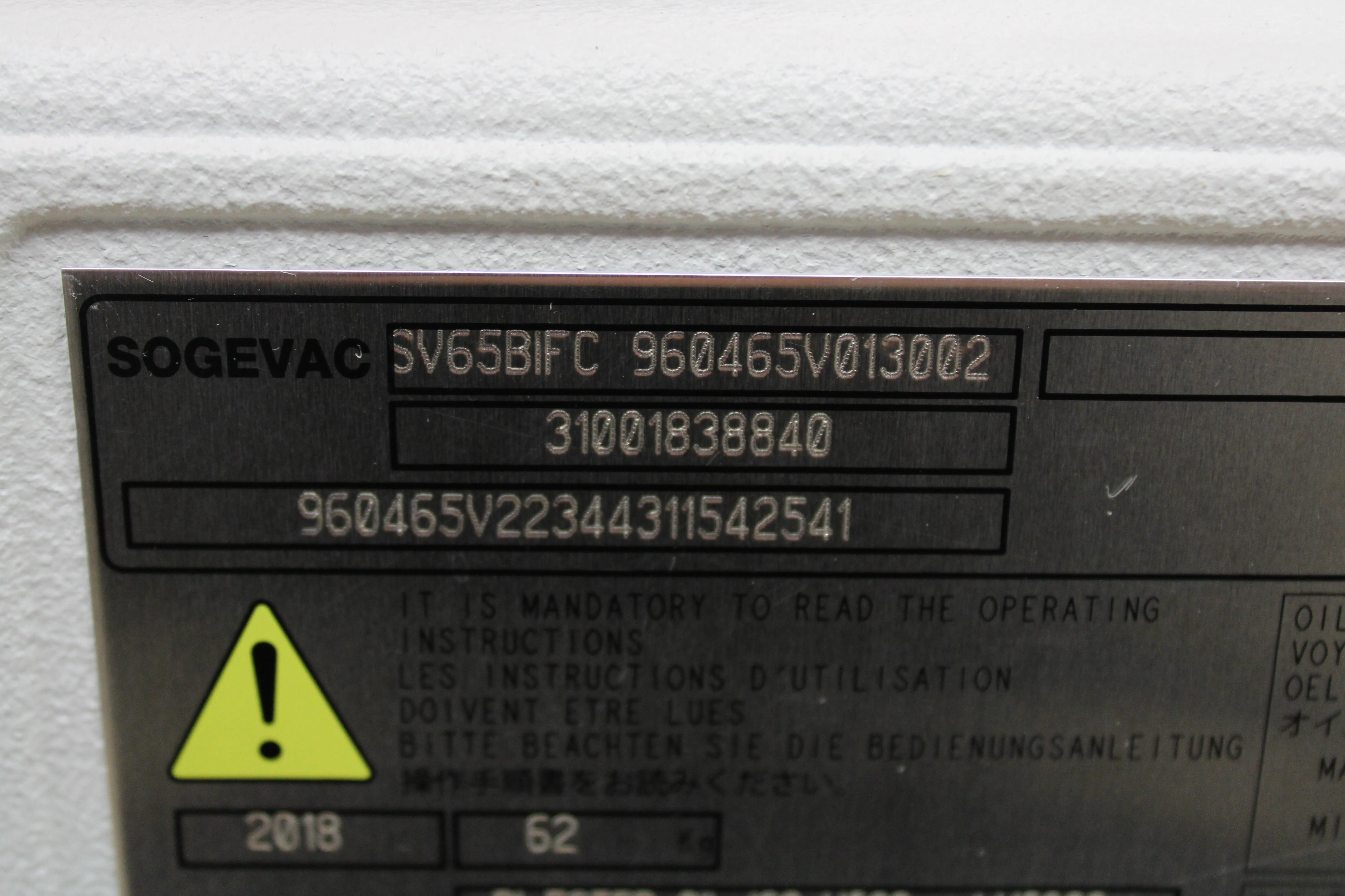 Leybold SV65BIFC Vacuum Pump Oil Sealed Low Noise Reliable 2018