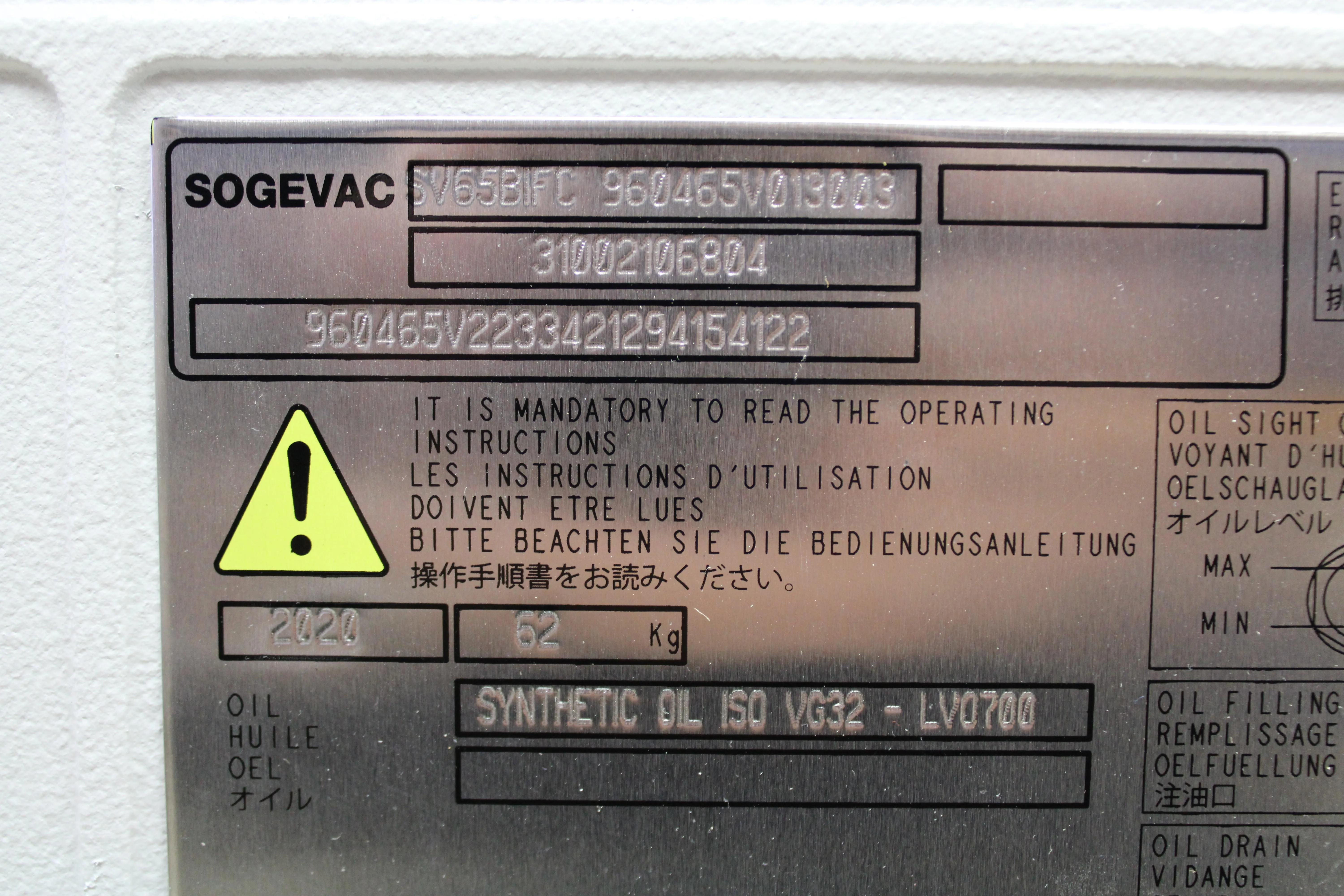 Leybold Sogevac SV65BIFC Motor