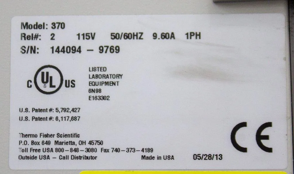 Thermo Fisher Scientific Forma Steri Cycle 370 CO2 Incubator - 184 L