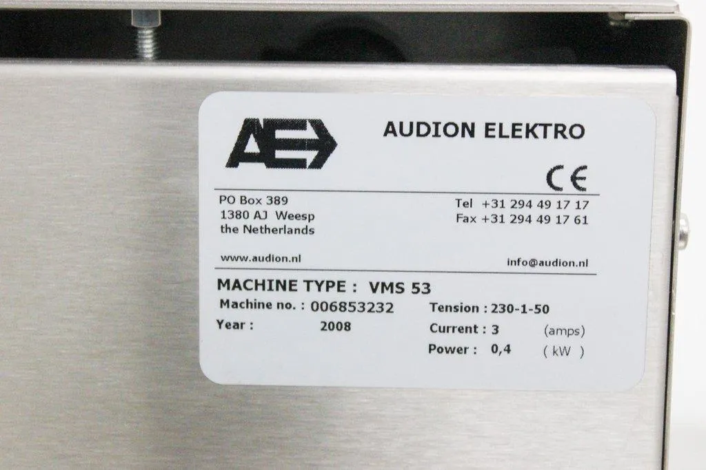 Audion VMS 53 Tabletop Vacuum Packager 8 m³/h Pump Durable and Compact