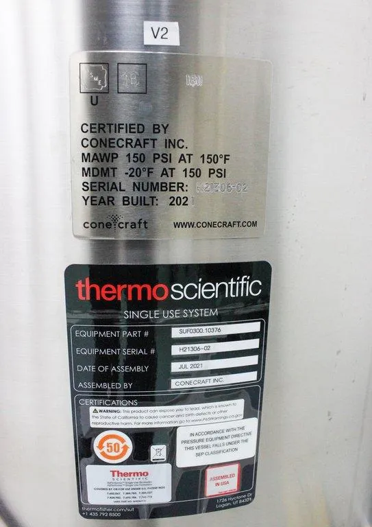 Thermo HyPerforma 300L Fermentor G3Pro Controller Chiller Inc Comp Soft