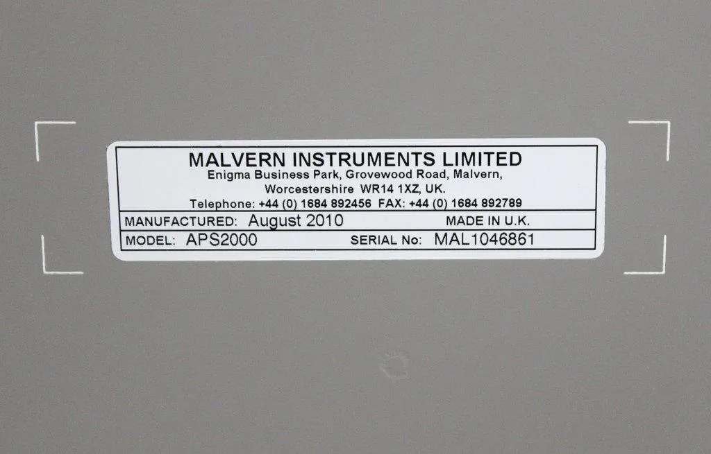 Malvern Instruments Zetasizer APS2000 System Particle Size Analyzer