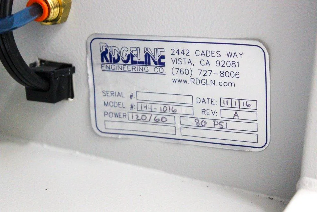 Ridgeline 144-1016 Custom Foil Cutter Production Manufacturing Equipment