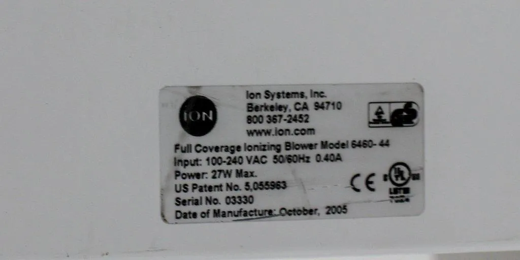 Ion Systems 6460-44 Clinical Ionizing Blower, USA Made, Very Good Condition
