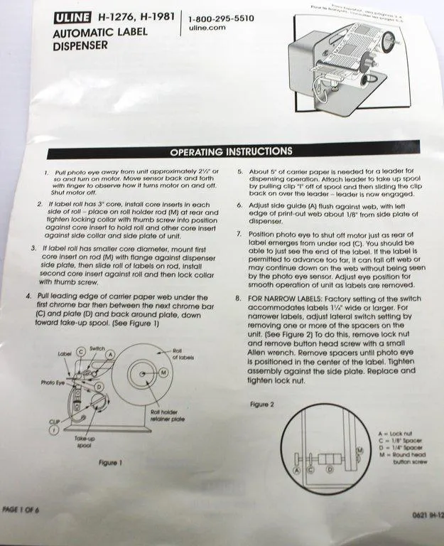 Uline H-1276 4'' Automatic Label Dispenser