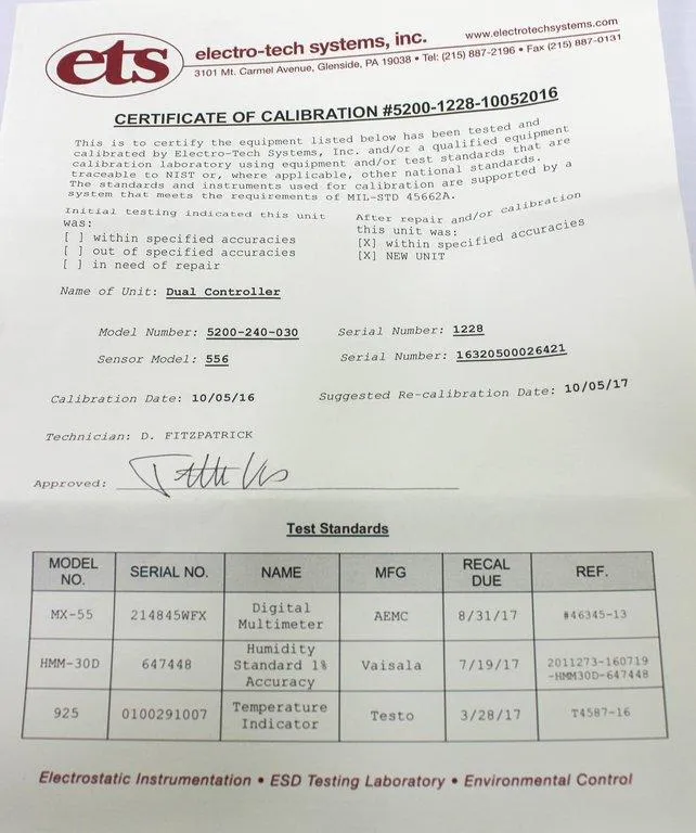 ETS 5200-240-030 Microprocessor Controller, Lab Controller, 120V 50/60Hz