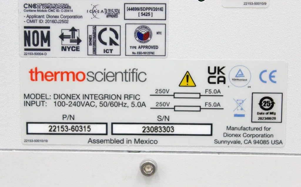 Thermo Scientific Dionex Integrion RFIC 22153-60315 Chemistry Analyzer