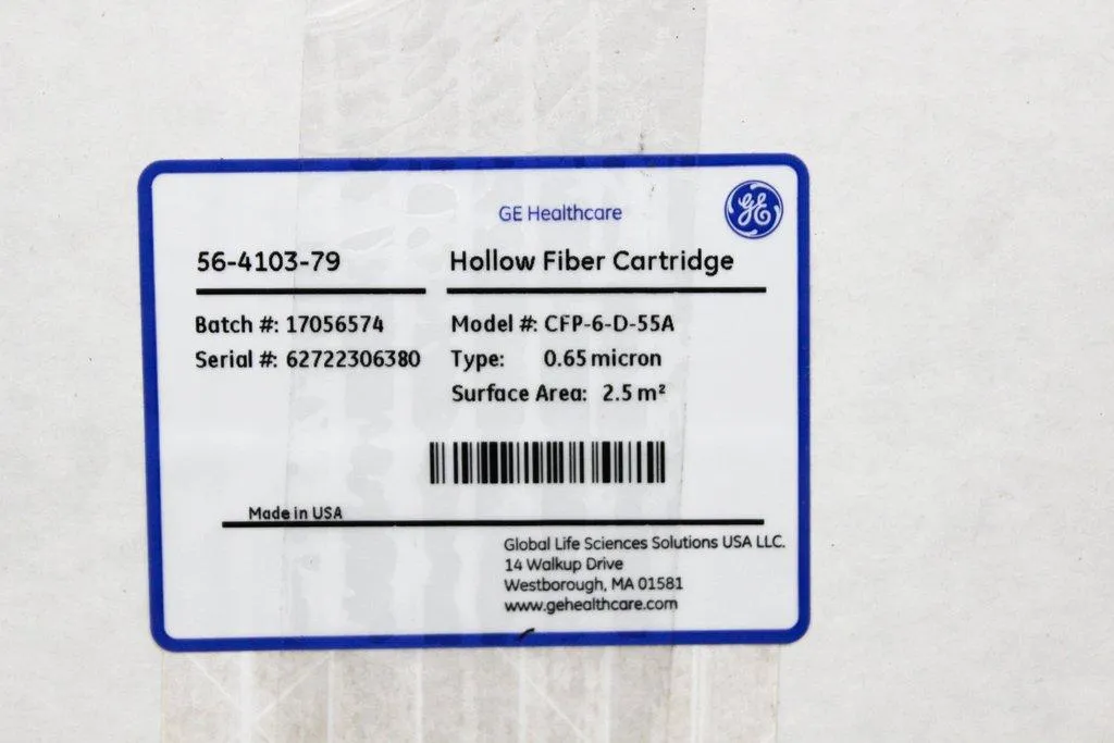GE Healthcare 56-4103-79 Hollow Fiber Cartridge CFP-6-D-55A Single Use Mixer