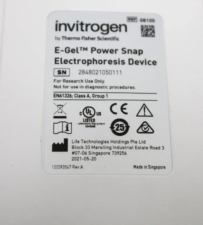 Invitrogen E-Gel PowerSnap Electrophoresis System Light Box G8100
