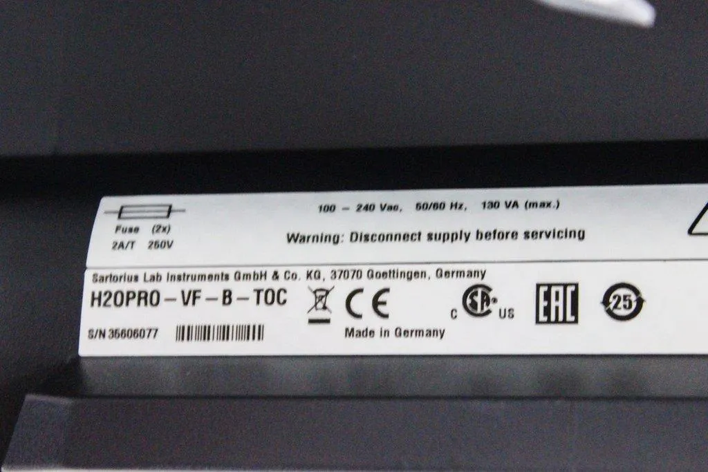 Sartorius H20PRO-VF-B-TOC Arium Pro VF/UF Water Purification System 35606077