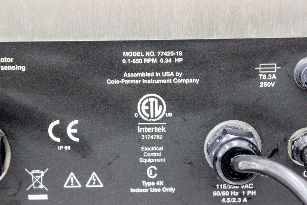 Cole Parmer 77420-18 Peristaltic Pump Digital 26000 ml/min, US Plug