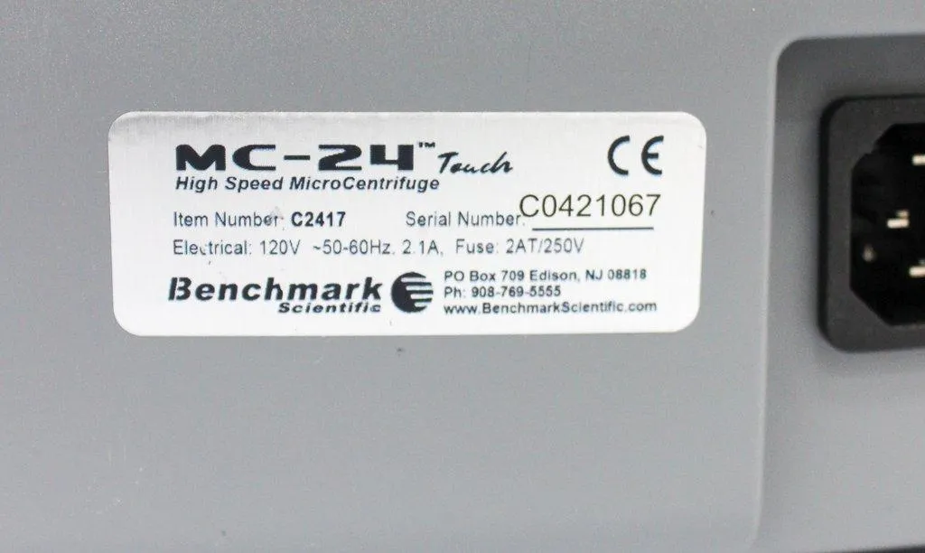 Benchmark MC-24 Touch High Speed Microcentrifuge 17k RPM, Imbalance Detection