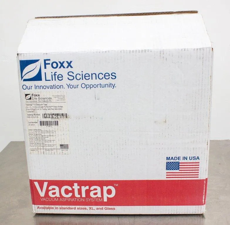 Foxx Life Sciences Vactrap G Vacuum Trap Vactrap™ G, 3L + 1L, Glass Bottles, Red Bin, GL45 Cap w/1/4" ID Tubing