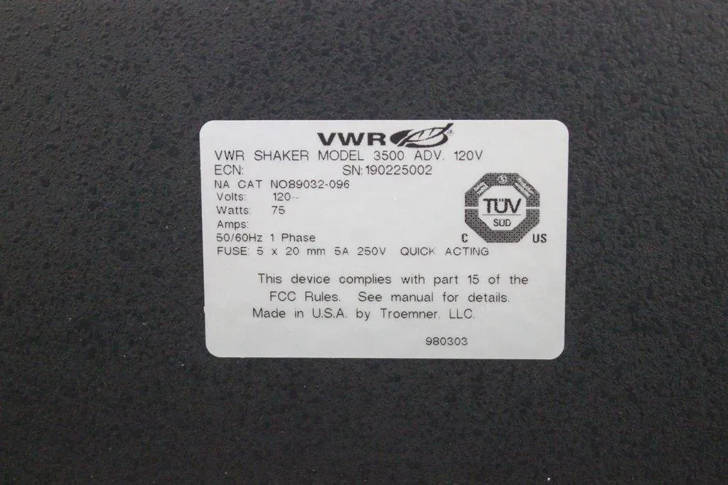 VWR NO89032-096 Shaker 3500 Benchtop Equipment Vortexer 120V 60Hz