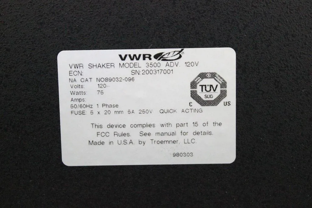VWR NO89032-096 Shaker 3500 Vortexer 120V 60Hz Tested Near New Condition