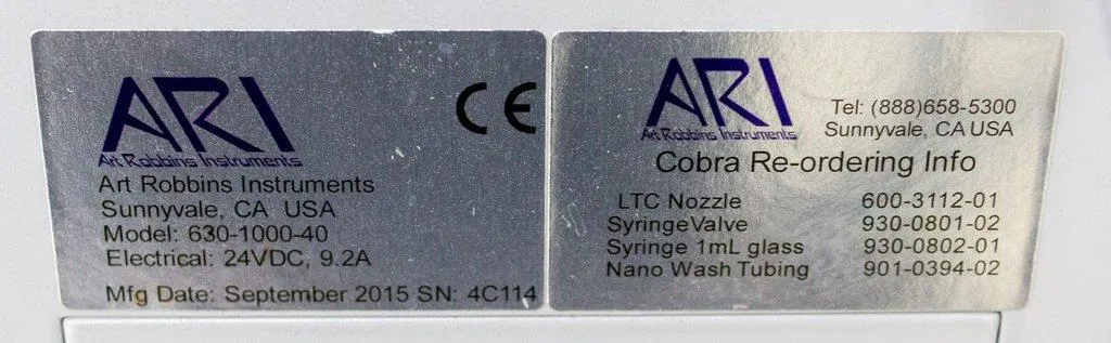 ARI Cobra Automated Liquid Handler Nano Dispenser 1 & 4 Channel Versions Dynamic Range 300nL to 5uL