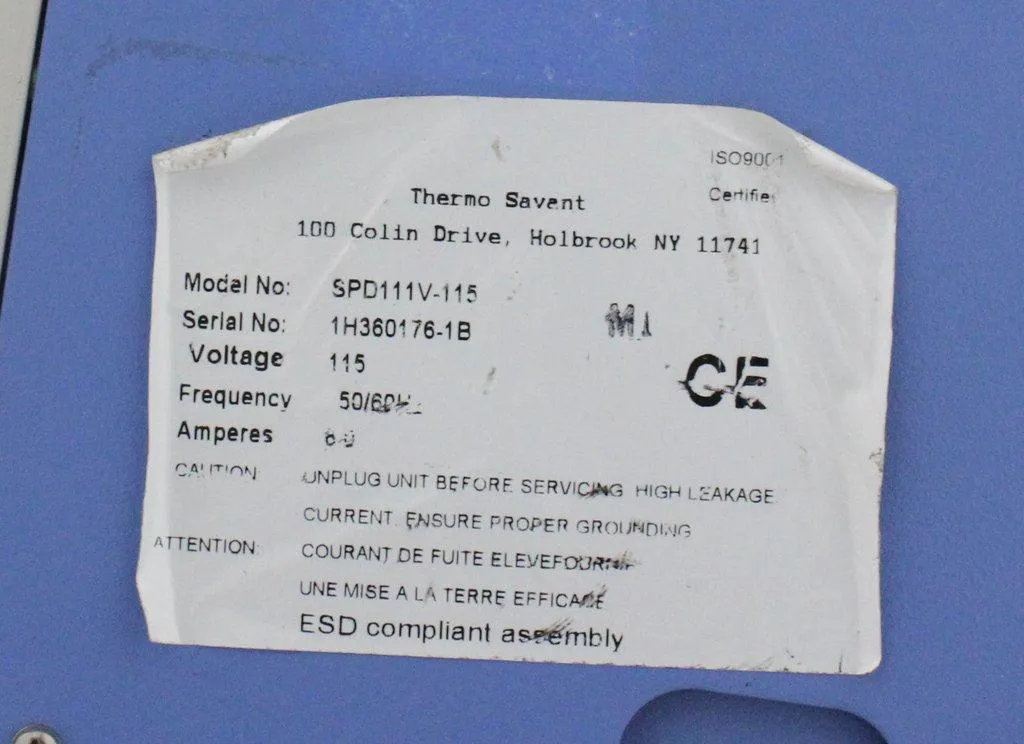 Thermo SPD111V-115 UVS400-115 Lyophilizer Speed Vac 115V 50/60Hz Good