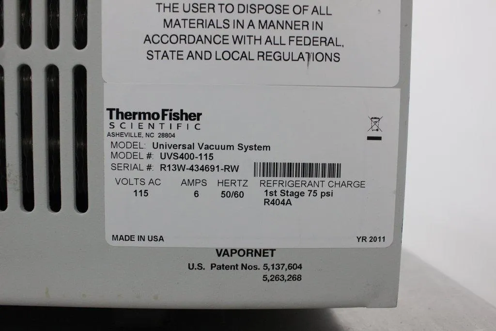 Thermo SPD111V-115 UVS400-115 Lyophilizer Speed Vac 115V 50/60Hz Good