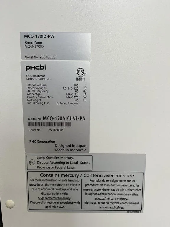 phcbi MCO-170AICUVL-PA Incubator Cell Counter