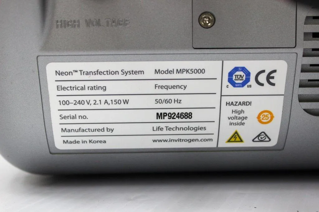 Invitrogen Neon Transfection System Model MPK5000