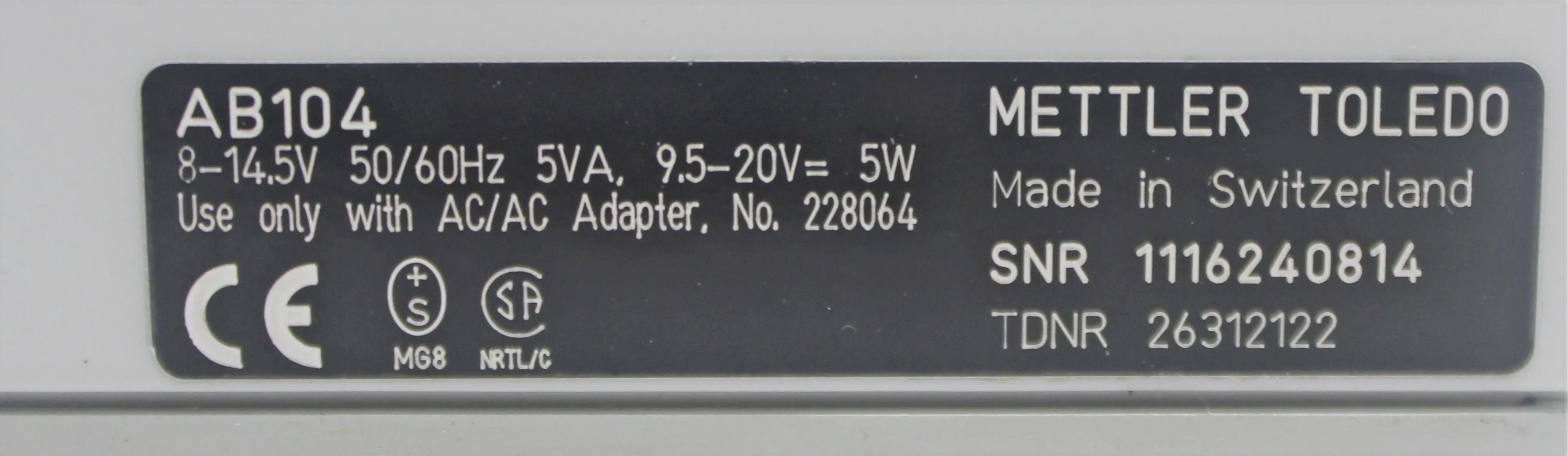 Mettler Toledo AB104 Analytical Balance