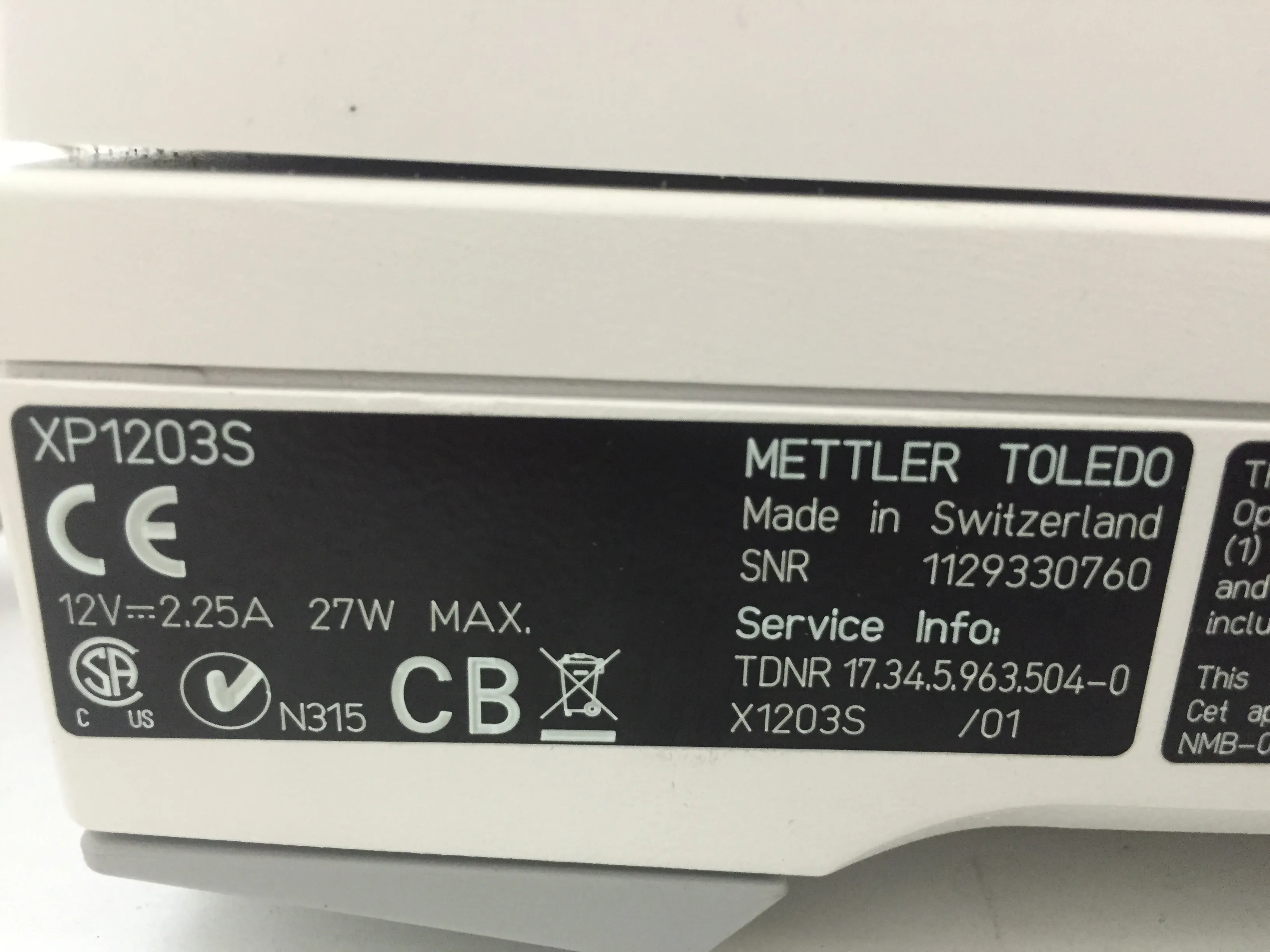 Mettler Toledo XP1203S Excellence Plus XP Series Precision Analytical Balance