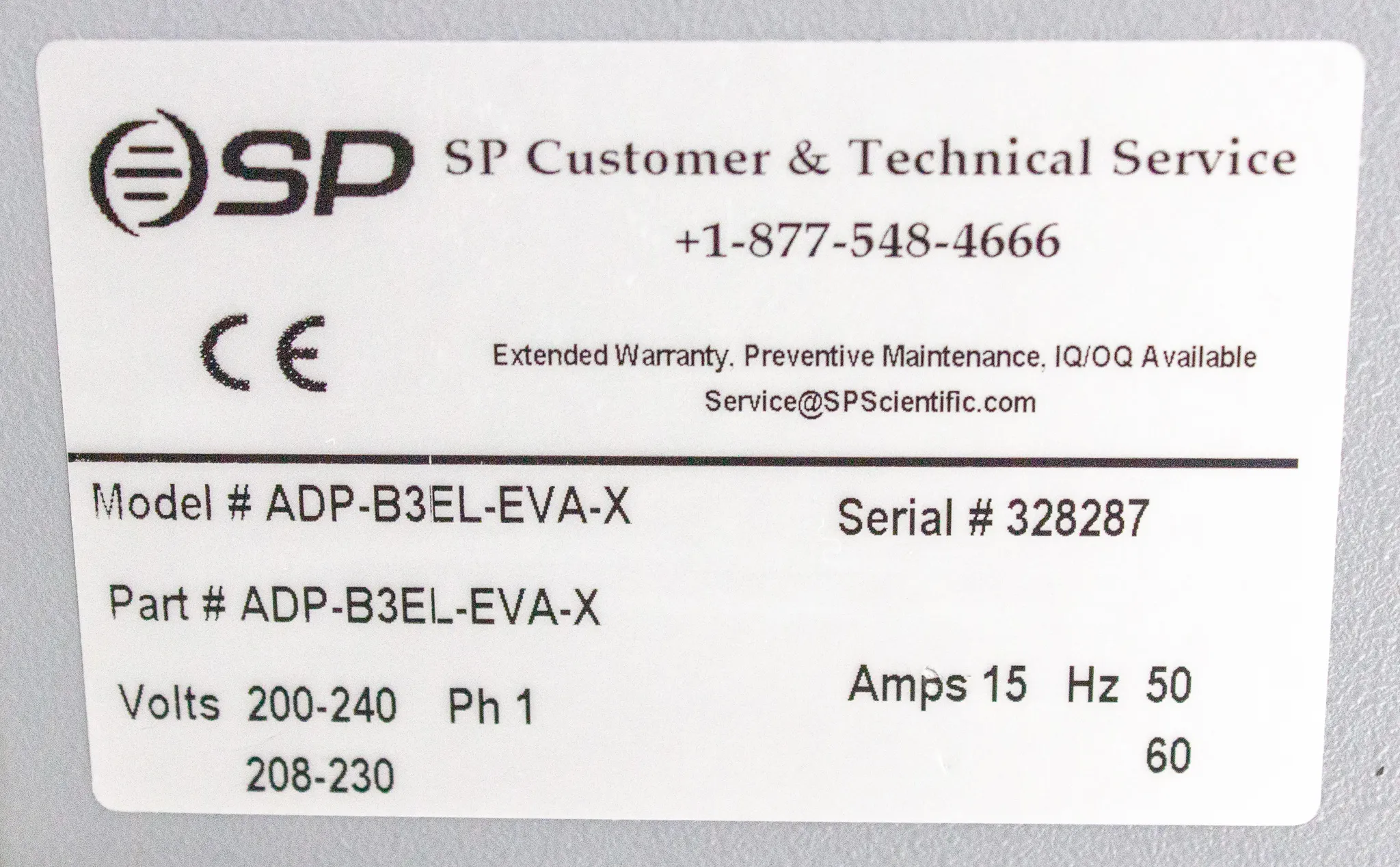 SP Scientific ADP-B3EL-EVA-X Lyophilizer / Freeze Dryer