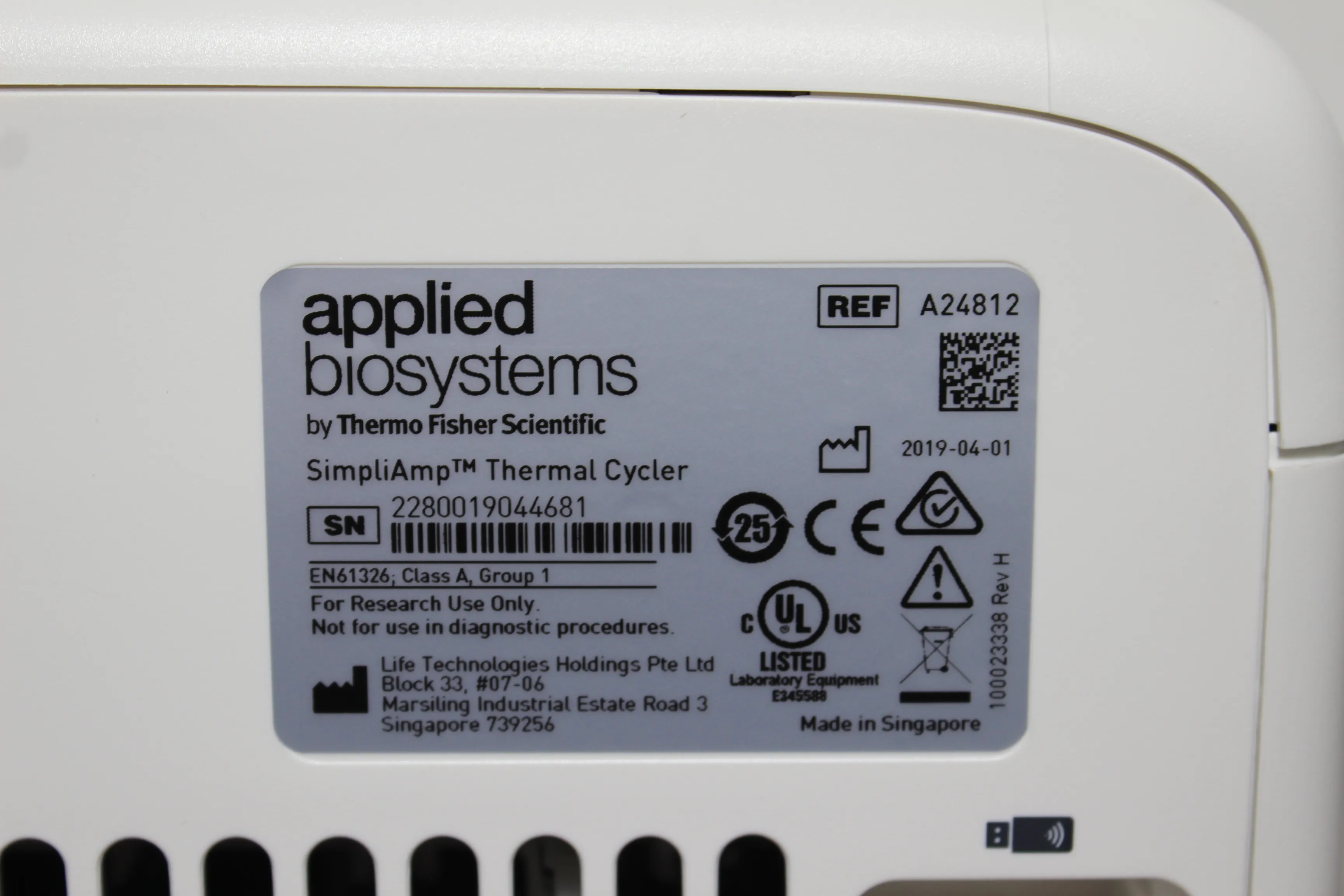 Applied Biosystems PCR Thermal Cycler A24812