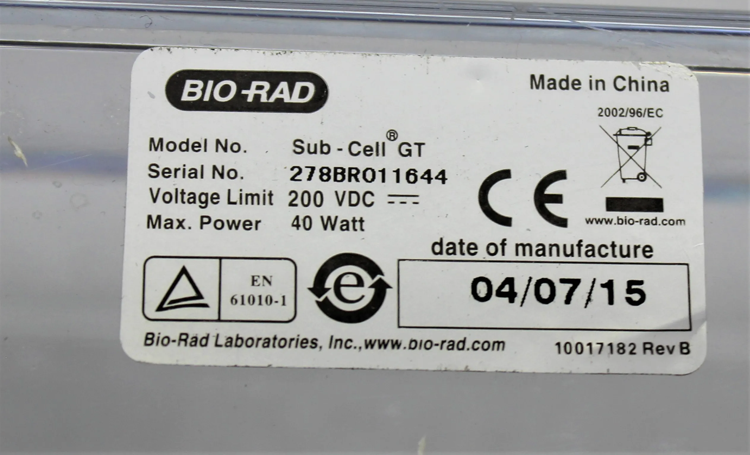 BIO-RAD Sub-Cell GT Light Box Electrophoresis System