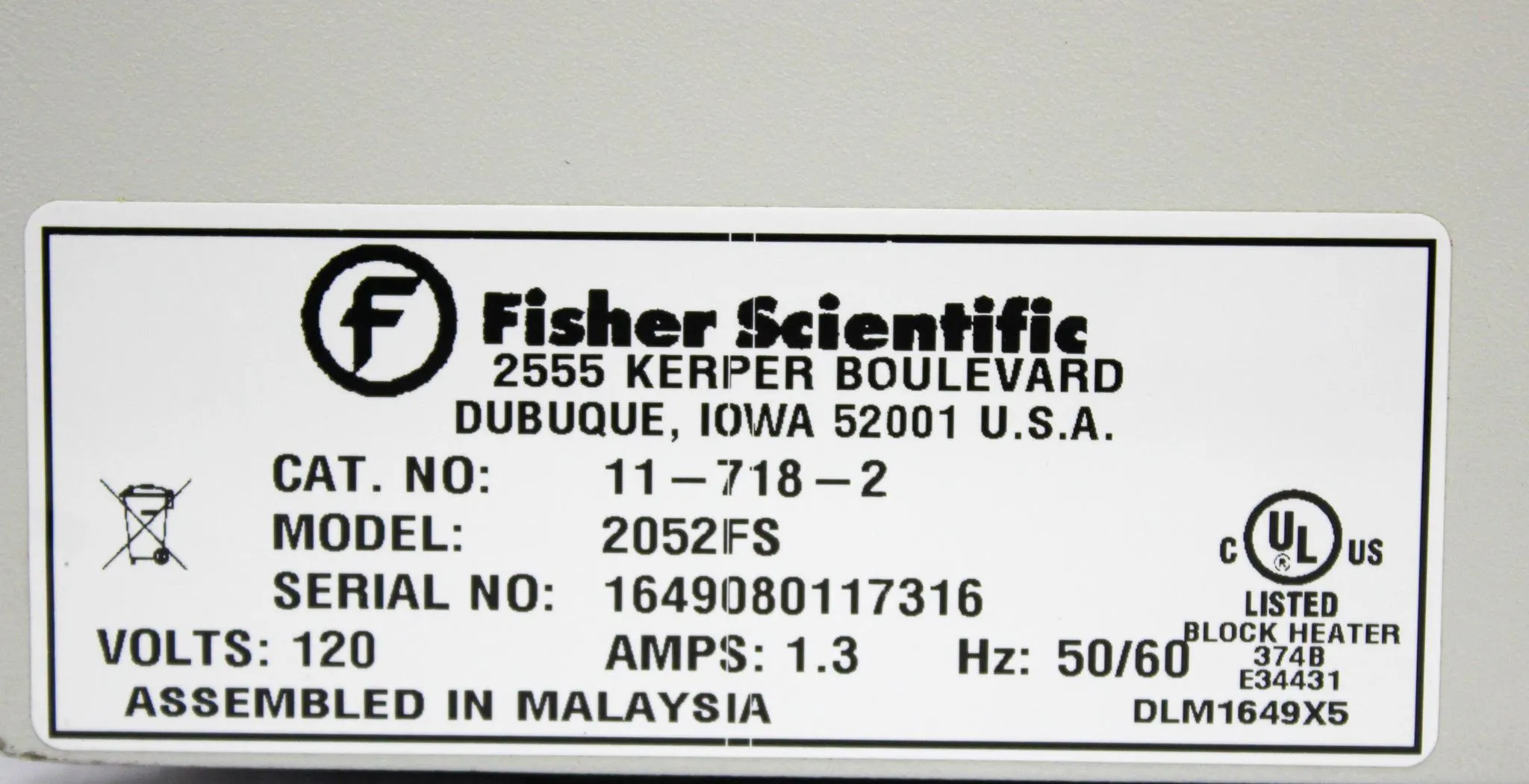 Fisher Scientific 2052FS Dual Dry Bath Incubator