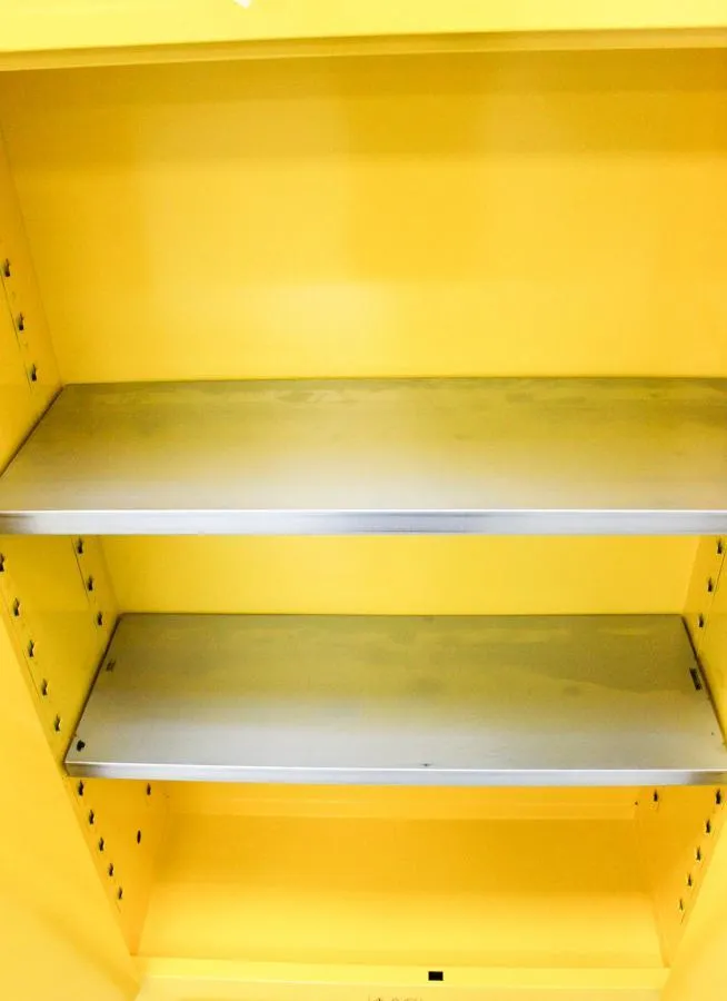 ULINE H-1564M-Y Flammable Storage Cabinet Manual Doors, Yellow, 45 Gallon