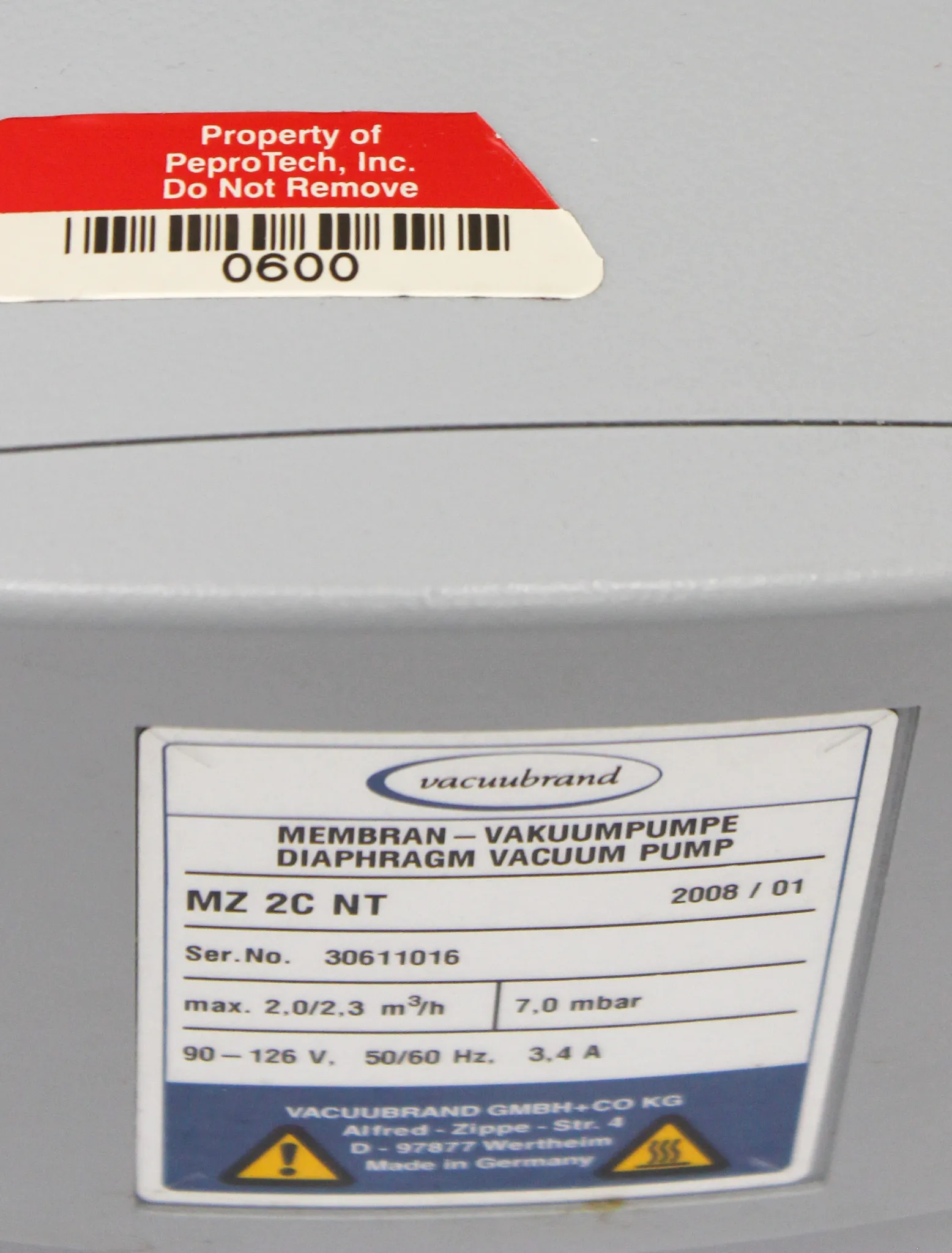 Vacuumbrand MZ 2C NT Chemistry Diaphragm Vacuum Pump