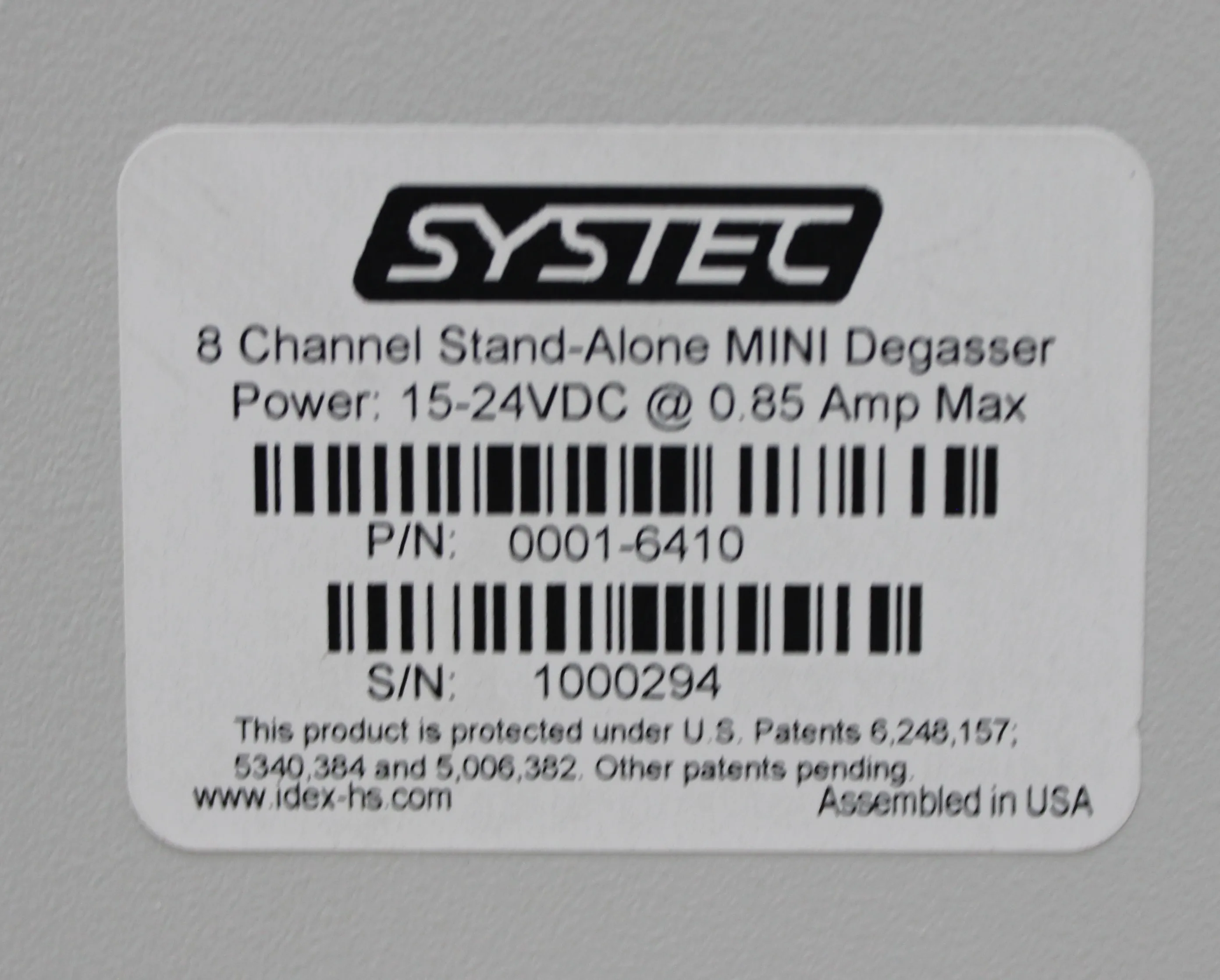 Systec 8 channel-alone mini degasser