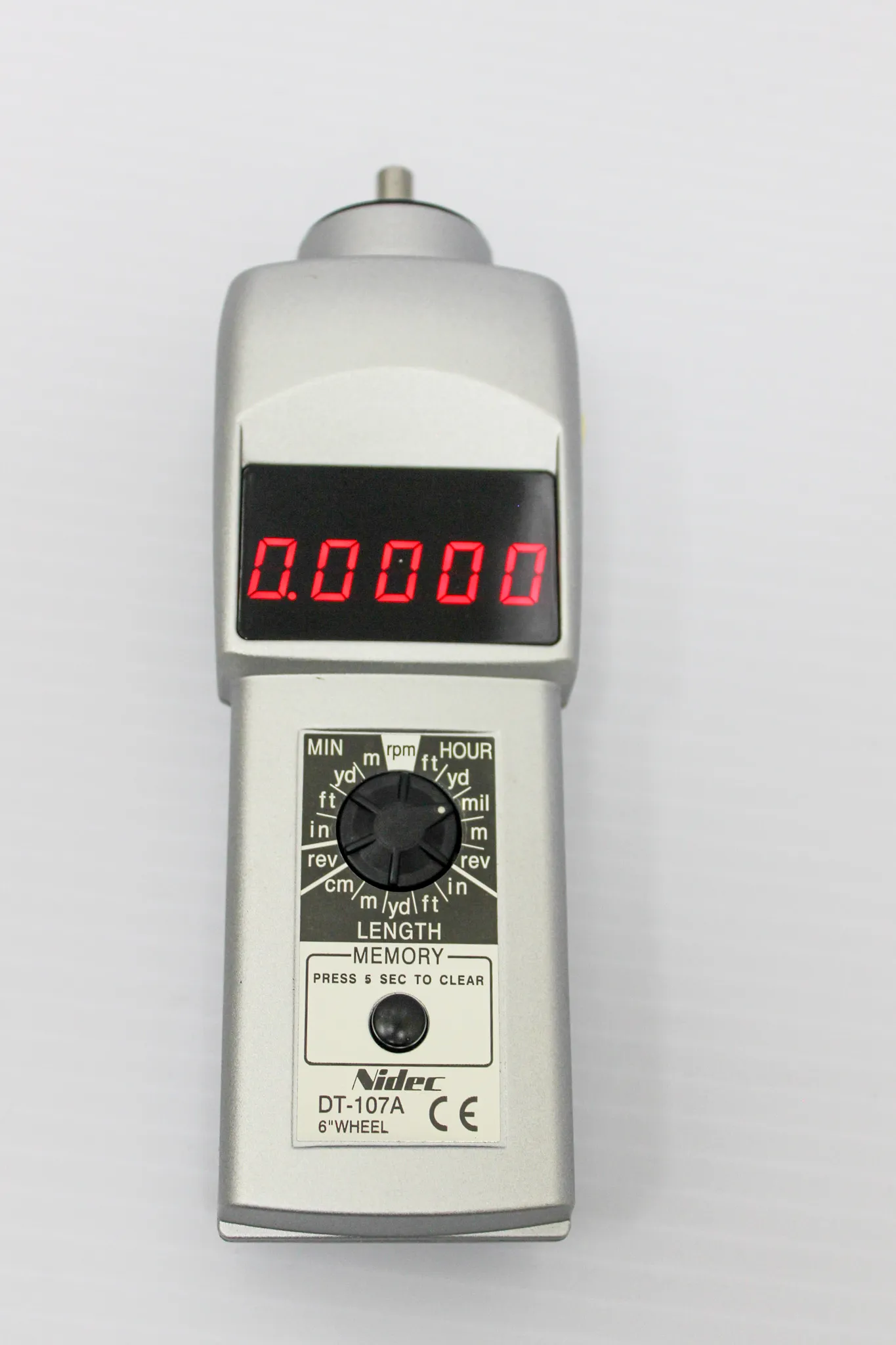 Nidec DT-107A Handheld Tachometer with Accessories and Carrying Case