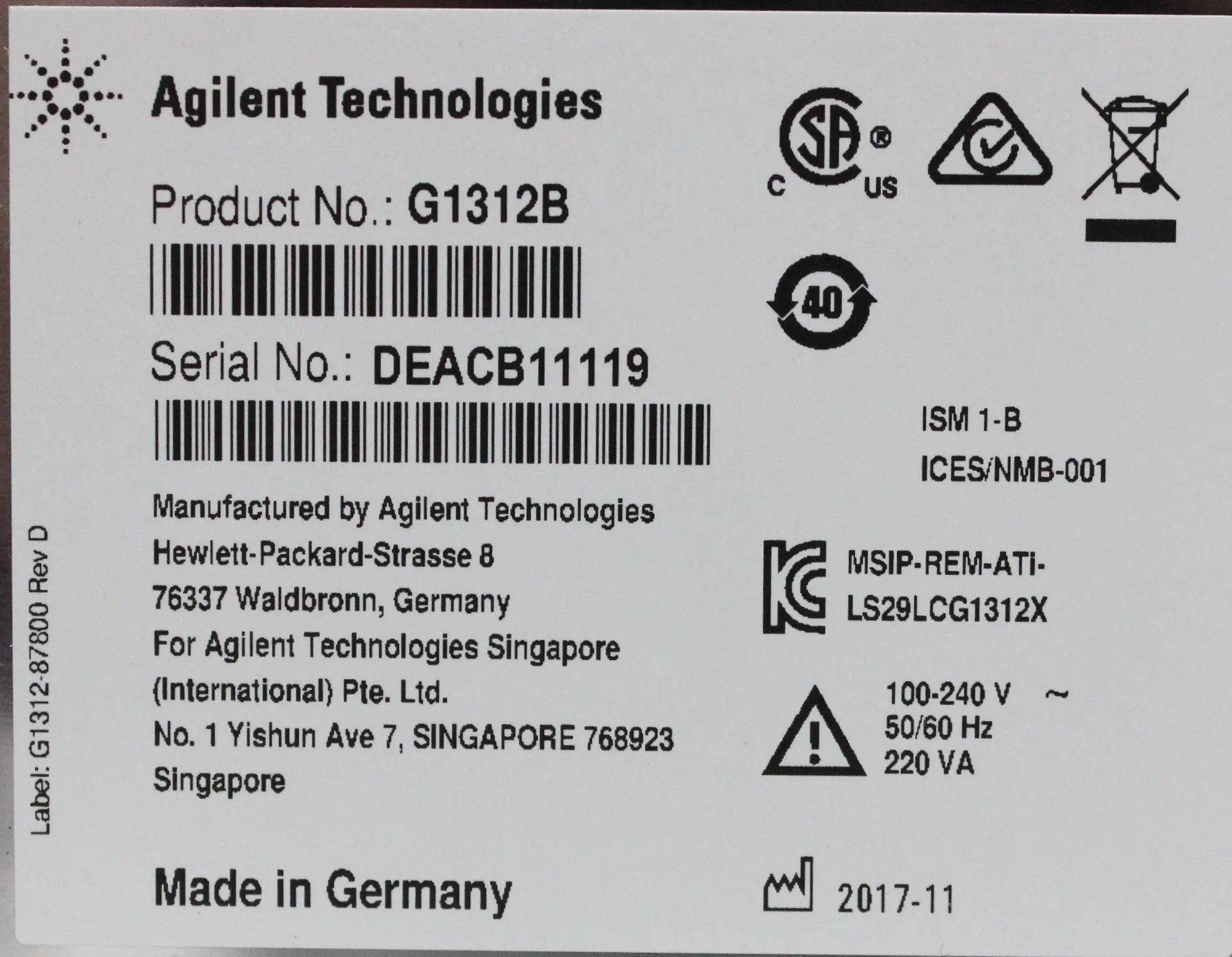 Agilent 1260 Infinity Binary Pump G1312B HPLC / FPLC / GC / CE