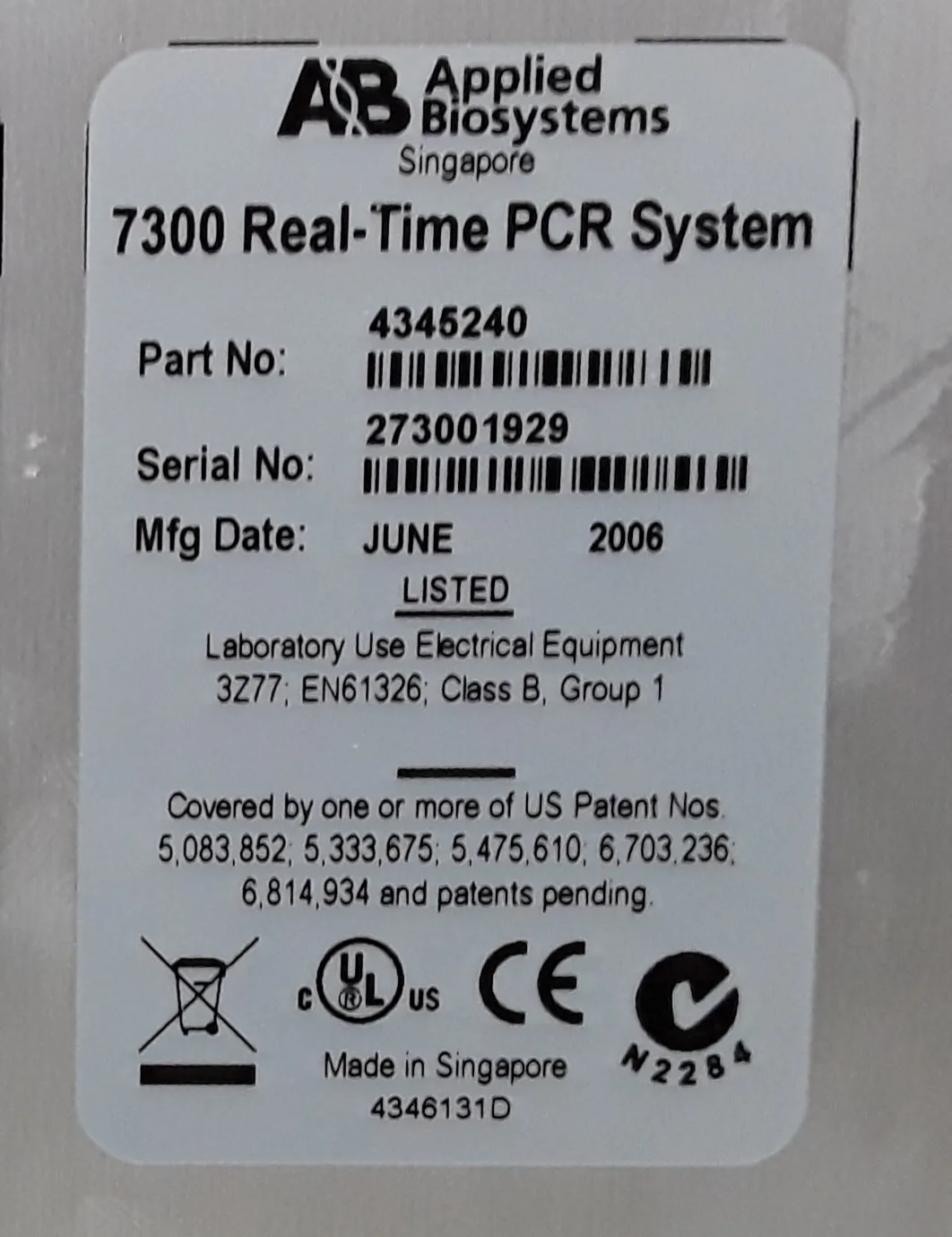 Applied Biosystems 7300 Real Time PCR