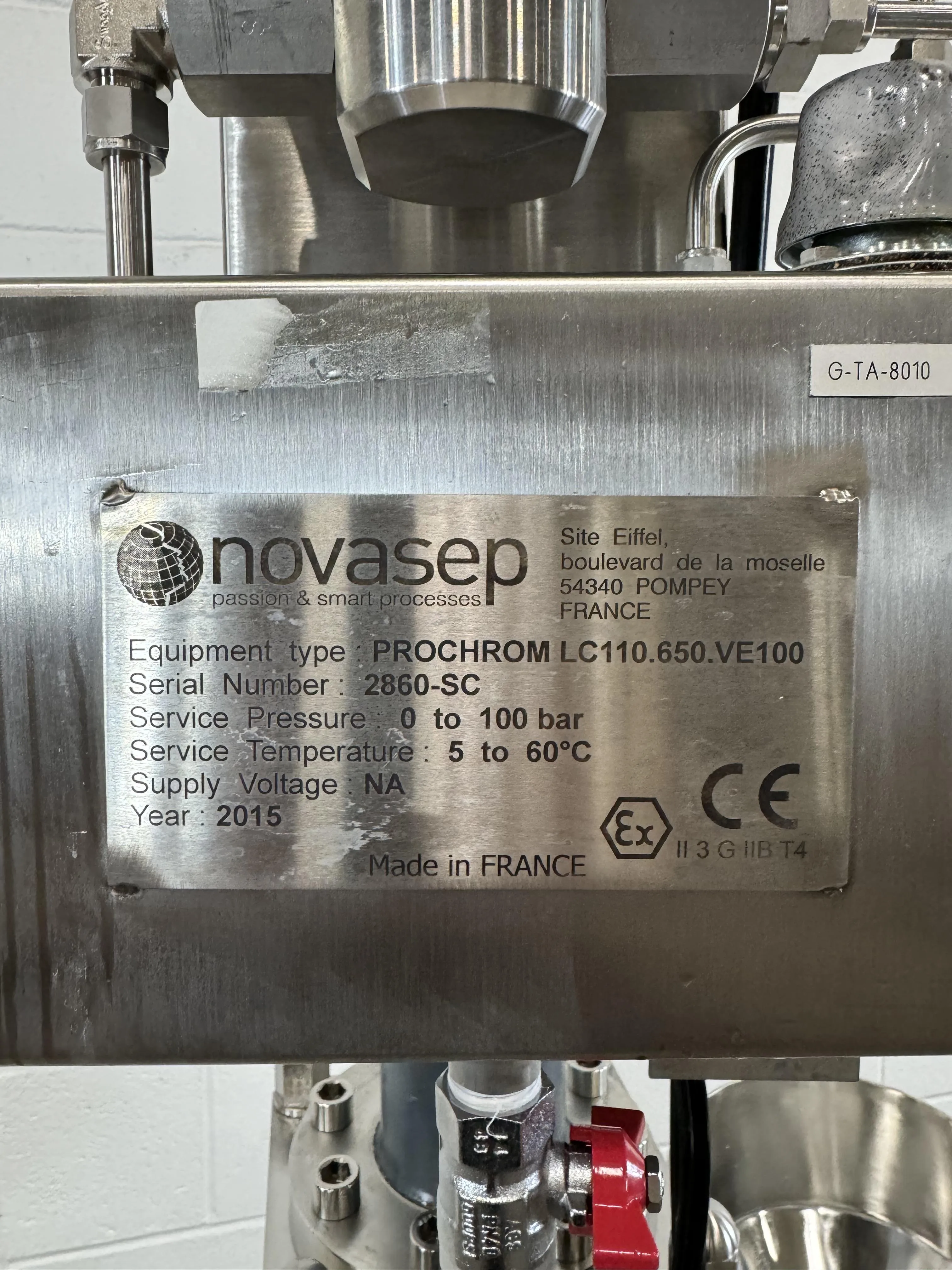 Novasep ProChrom LC80.600.VE100 Dynamic Axial Compression Column