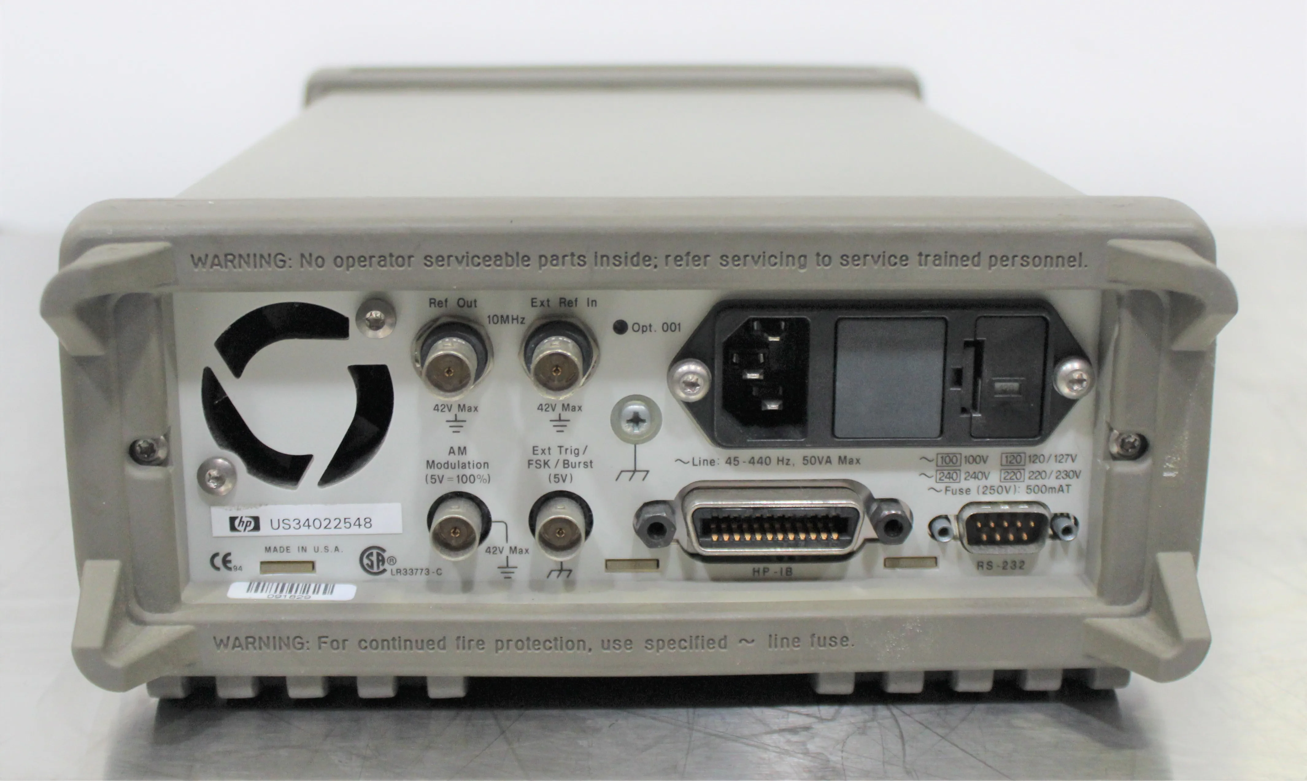 Hewlett Packard 33120A Function/Arbitrary Waveform Generator