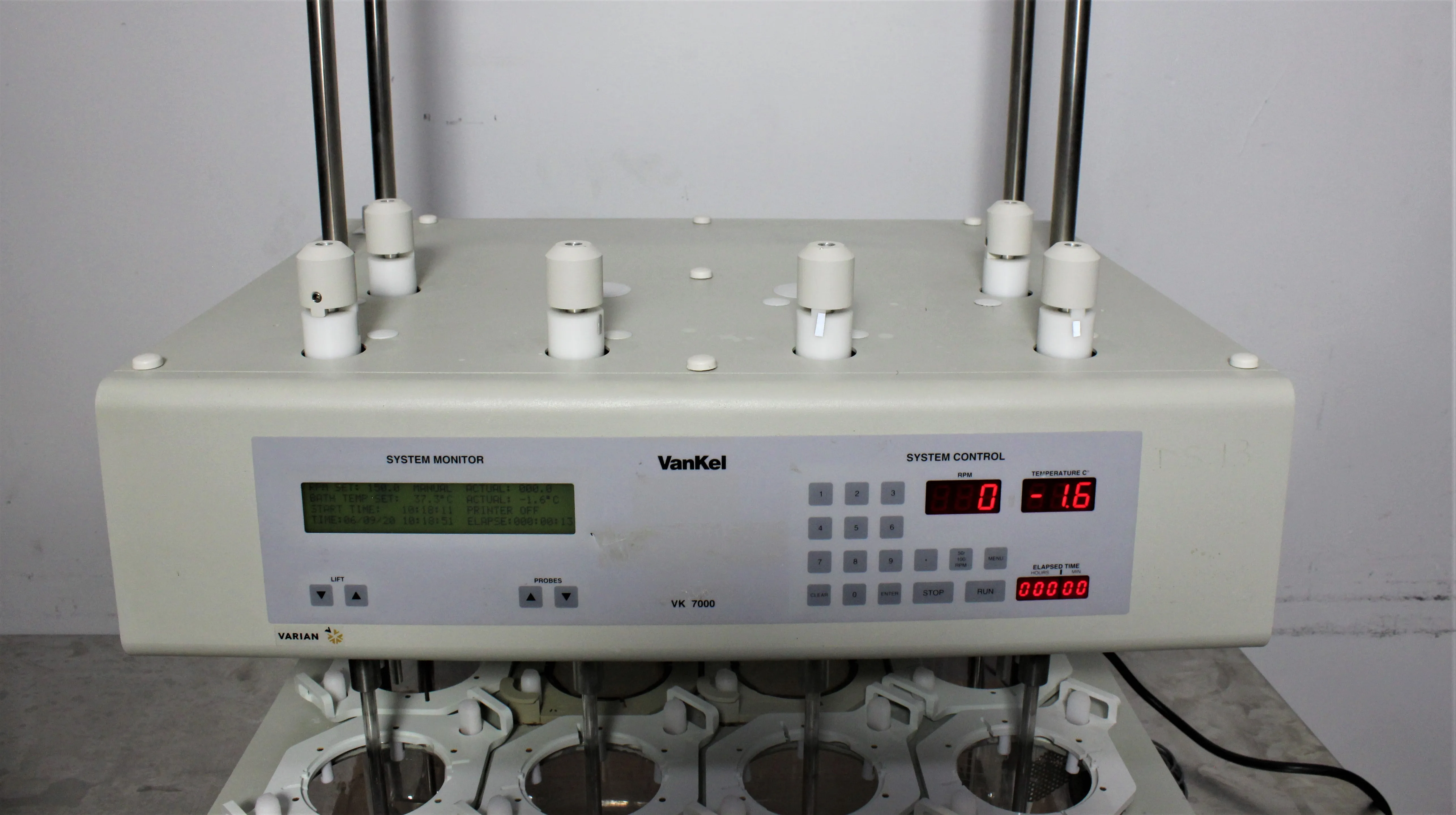 VanKel VK 7000 Dissolution System Automation 6x1L Vessels 10-250 RPM 120V