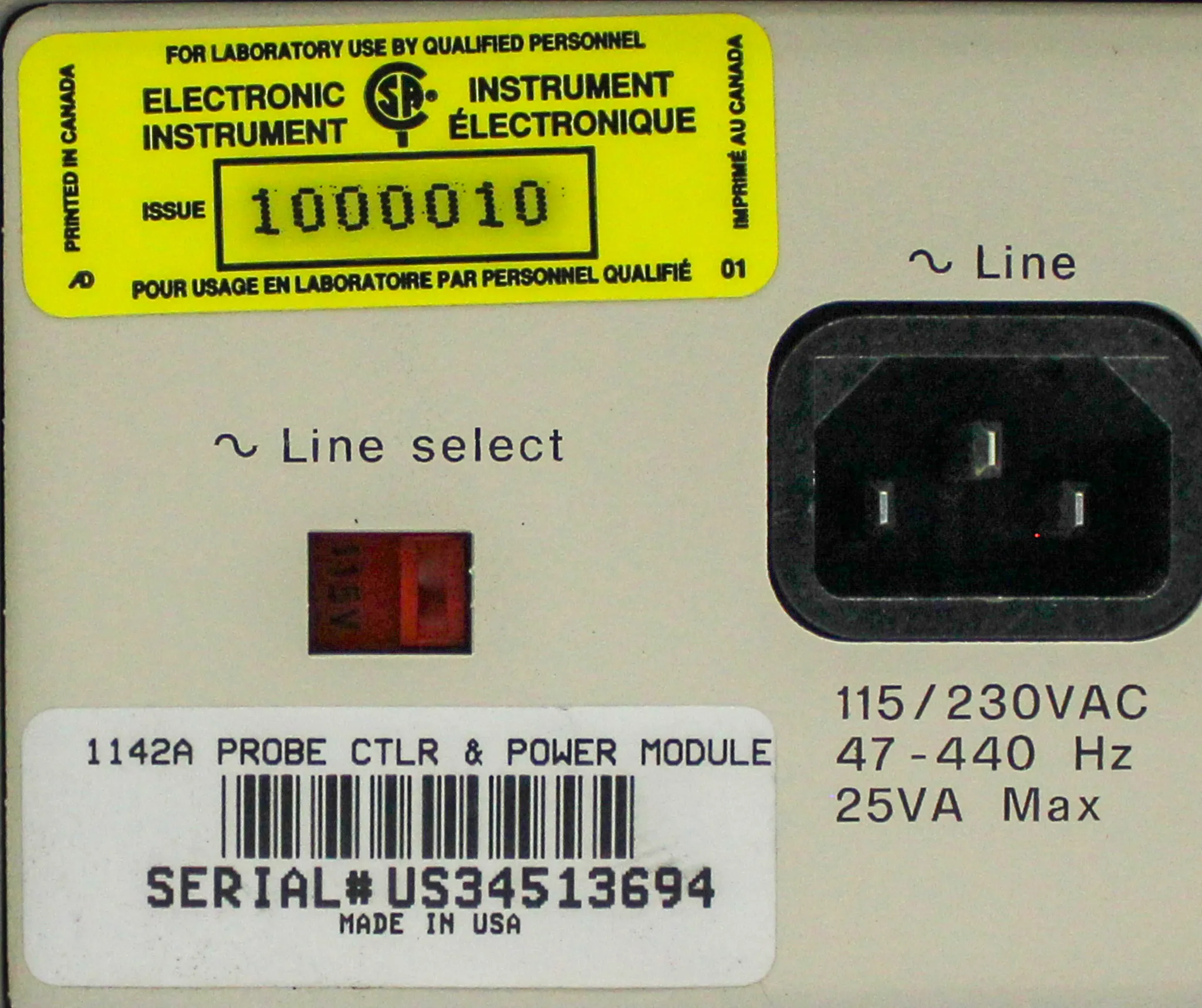 Agilent Probe Control and Power Module Model 1142A with 1144A Probe
