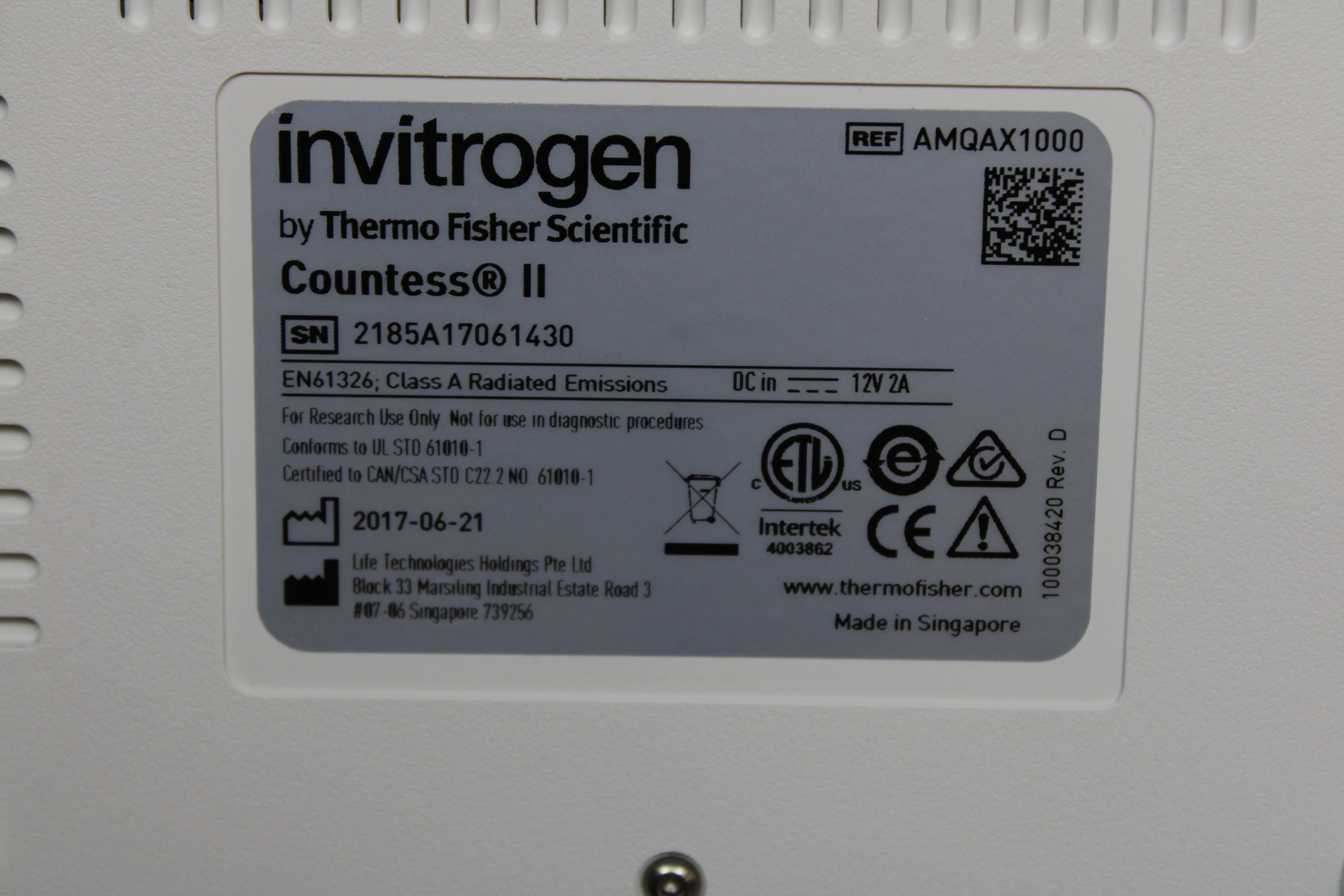 Invitrogen Countess II Automated Cell Counter AMQAX1000R