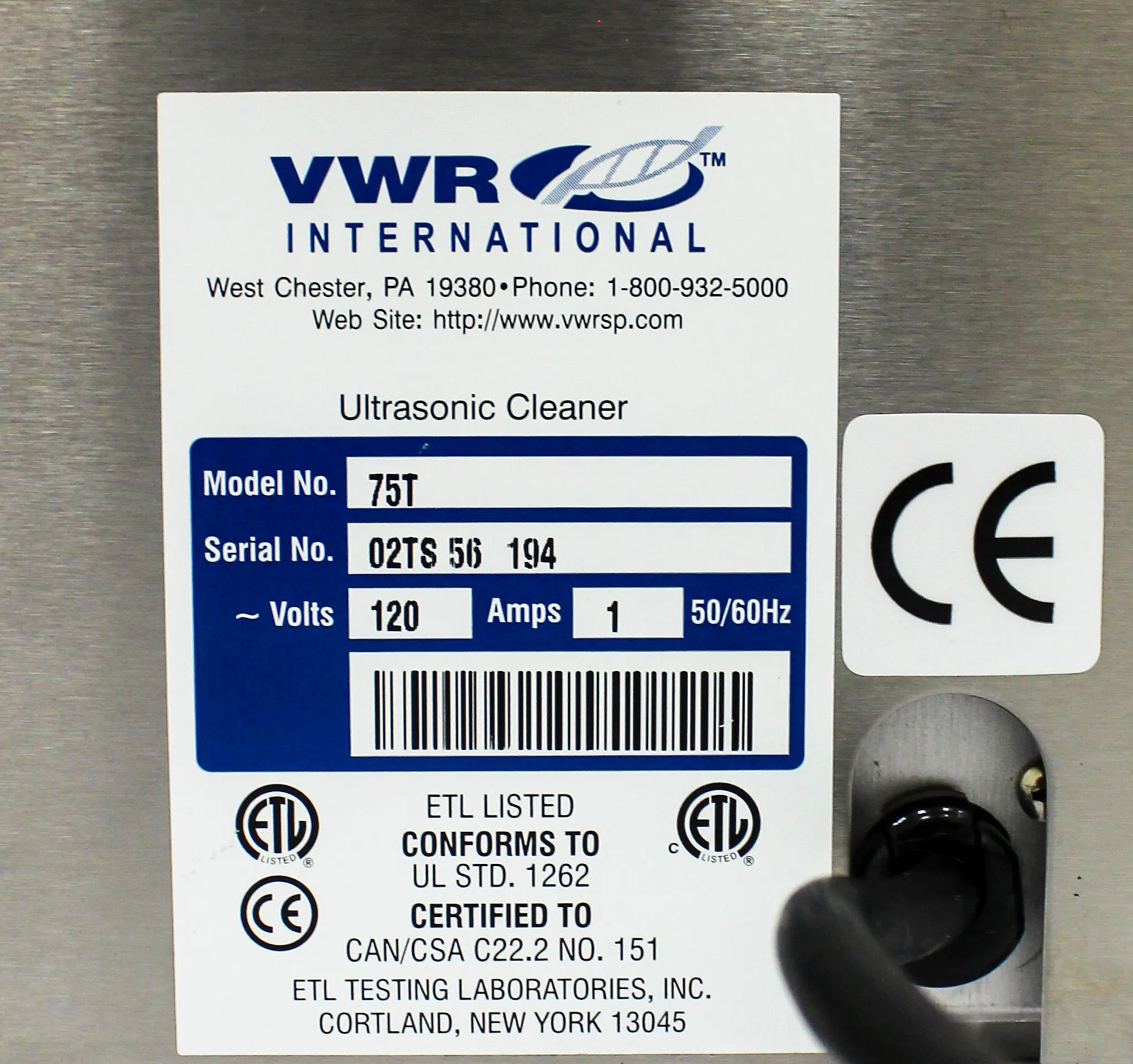 VWR 75T Water Bath Sonicating Bath 20-69C Temp Range Digital Timer 99 Min