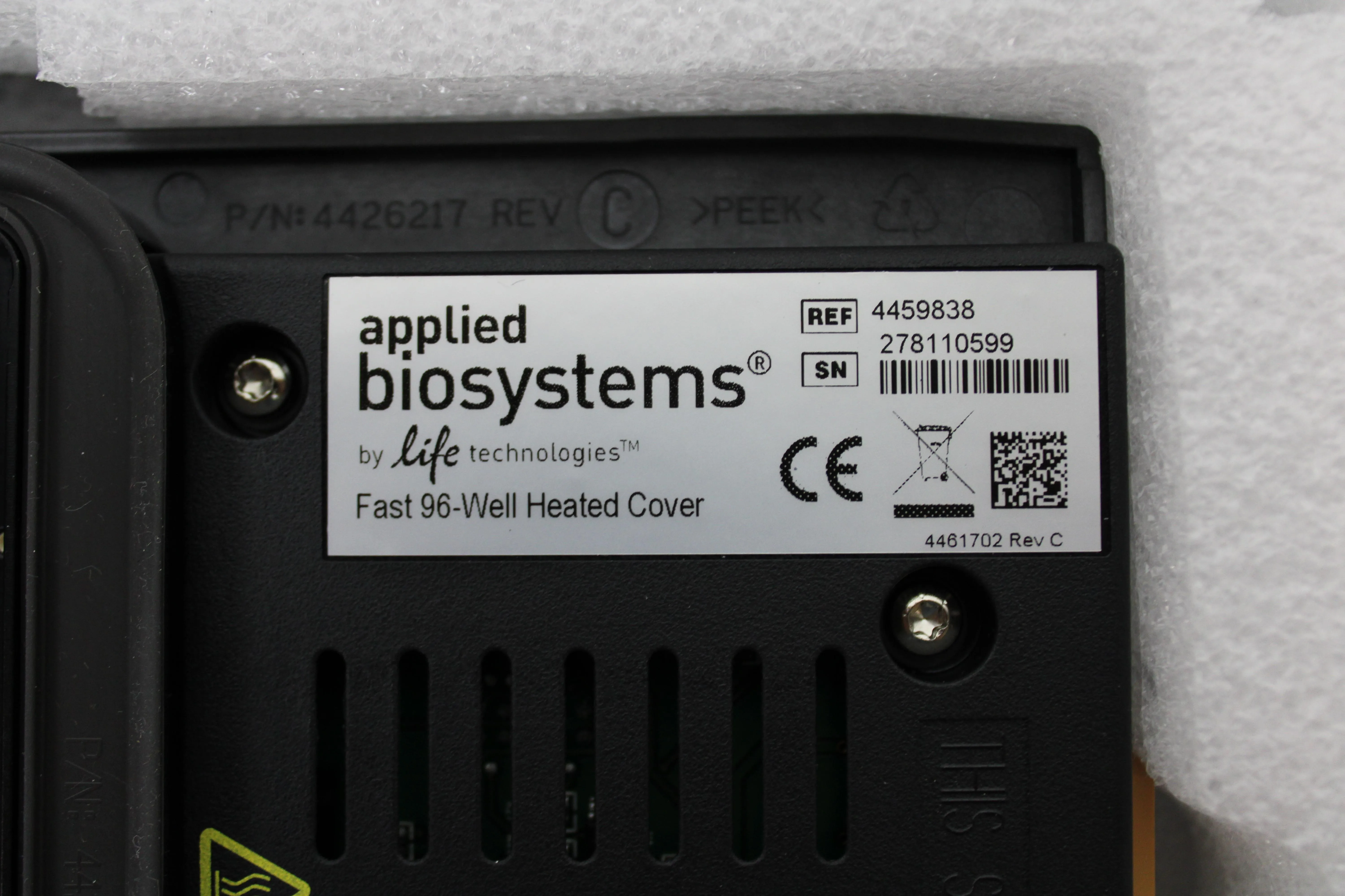 Applied Biosystems Fast 96-Well Heated Cover for ViiA7 PCR System PN:4459838
