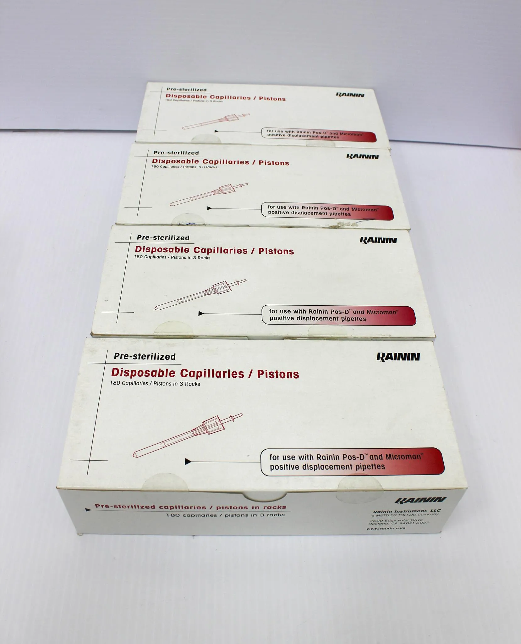 Rainin Pre-Sterilized Disposable Capillaries / Pistons C-100 (10-100uL) - New in Box (Set of Four Boxes)