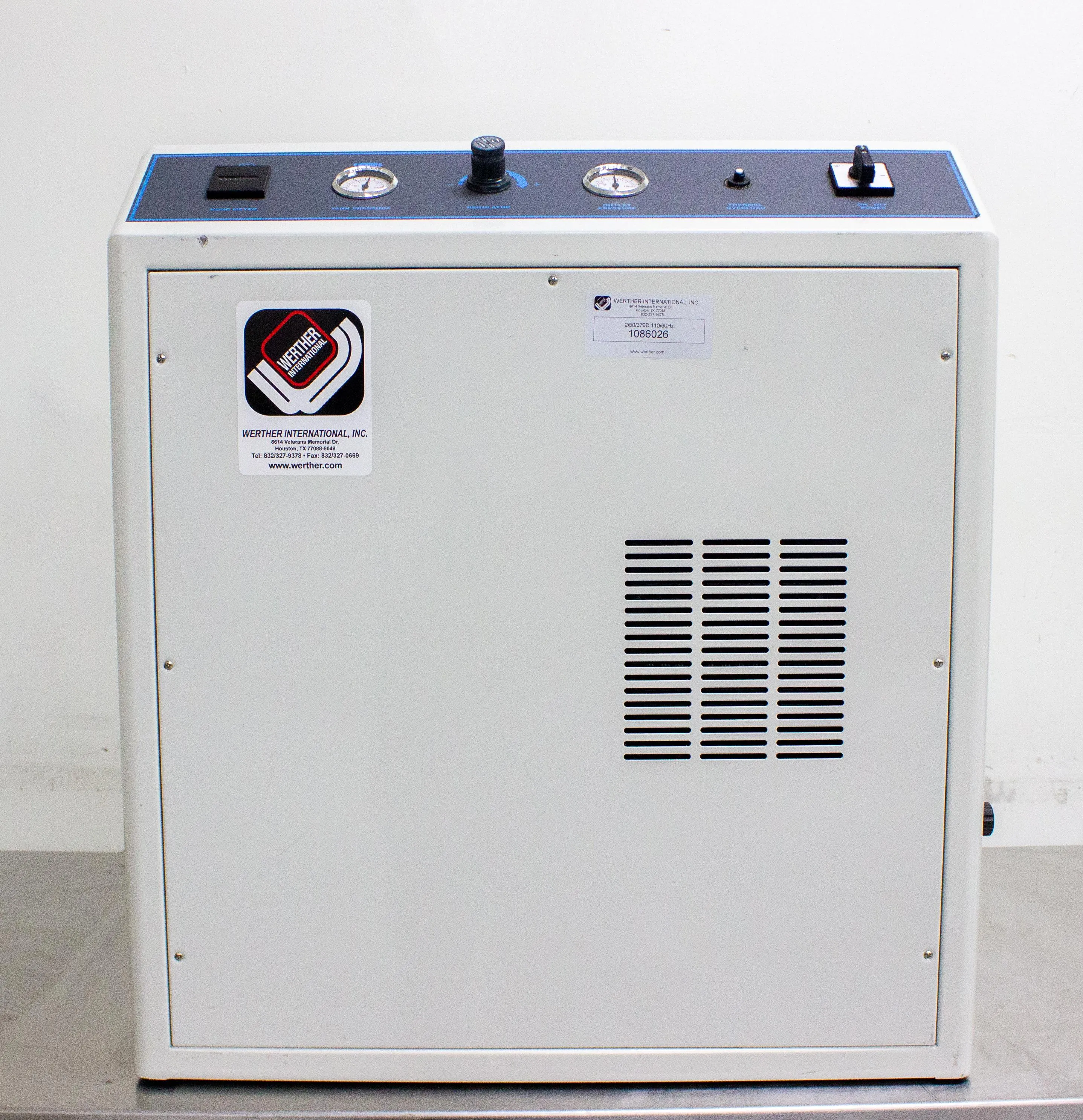 Werther International Oil-less Air Compressor 2/50/379D w/ Silencing Cabinet